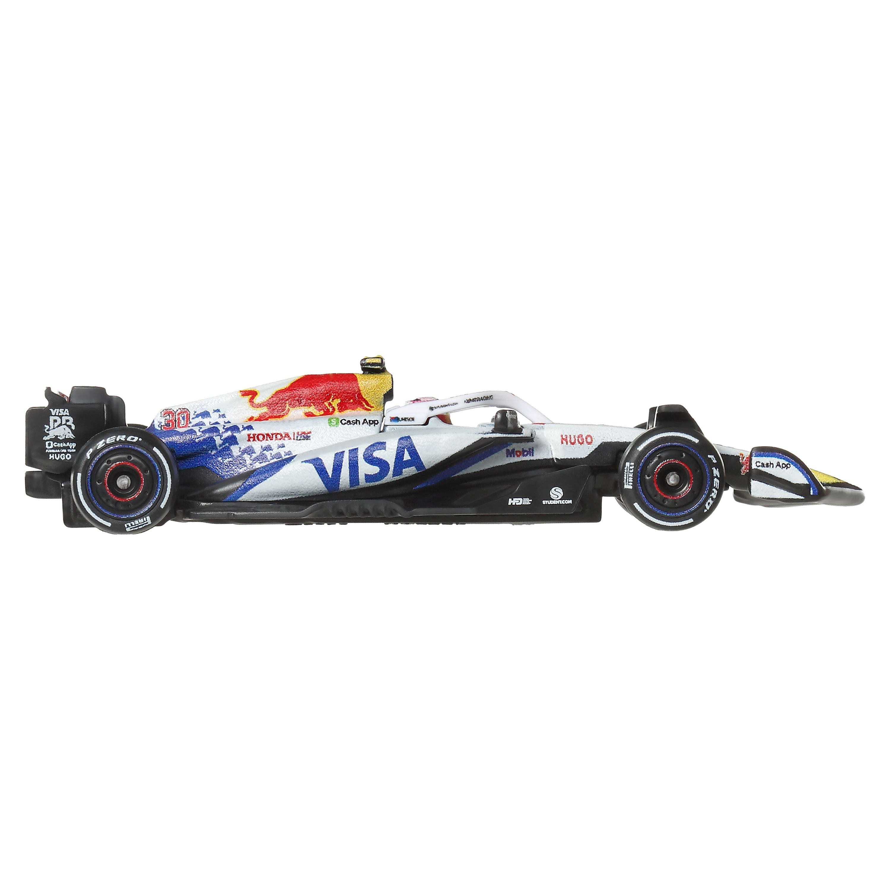 Hot Wheels Spielzeug-Rennwagen Premium Visa Cash App Racing Bulls F1-Team, Liam Lawson + Isack Hadjar, Maßstab 1:64