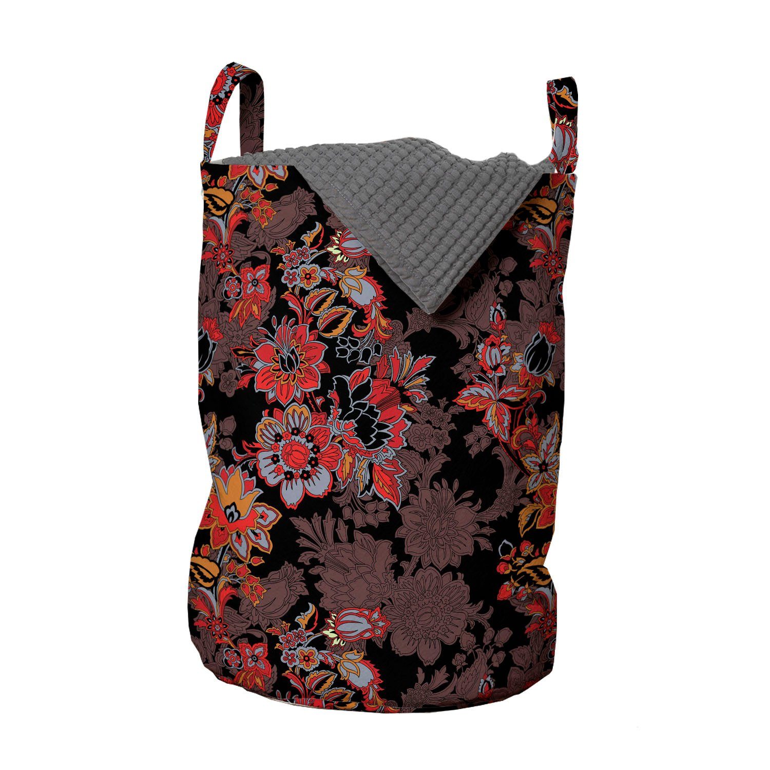 Abakuhaus Wäschesäckchen Wäschekorb mit Griffen Kordelzugverschluss für Waschsalons, Blume Japanische Vivid Florals | Wäschesäcke