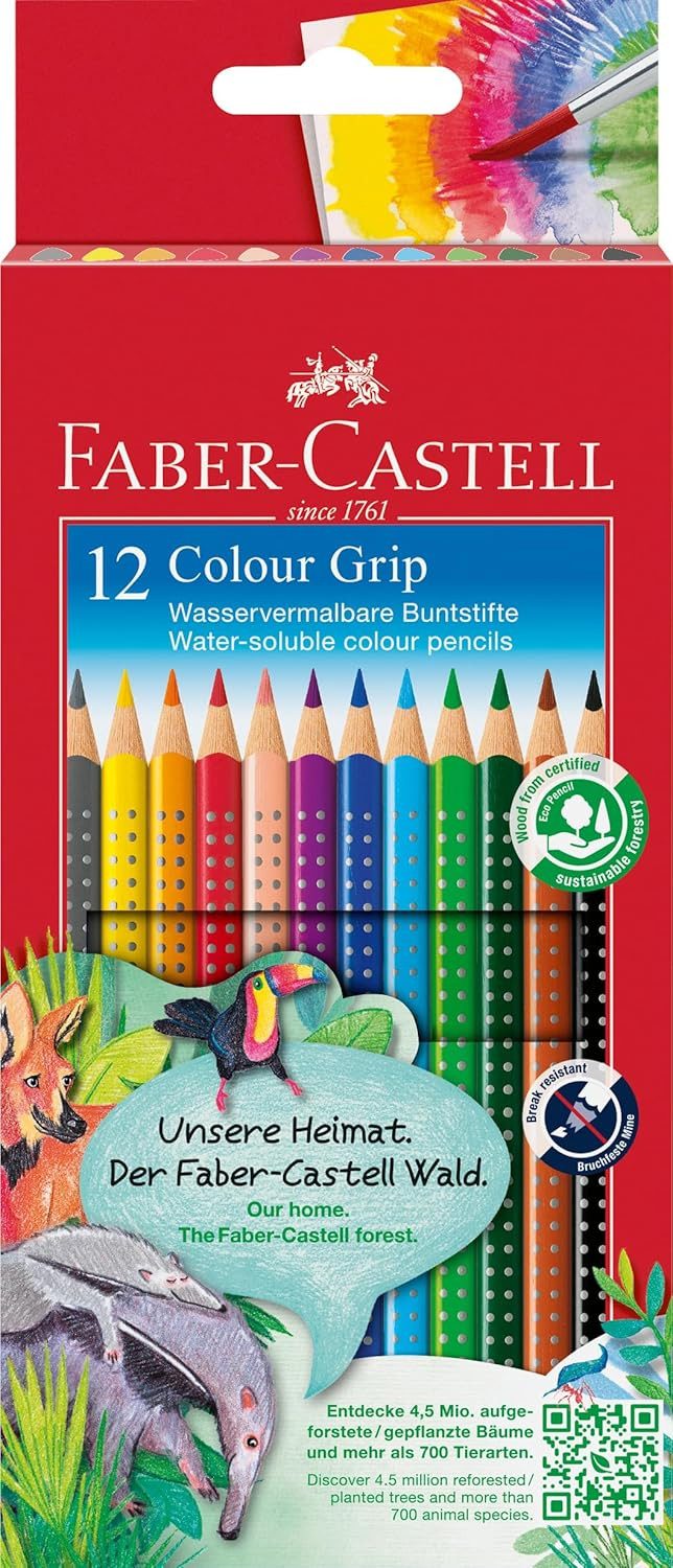 Faber-Castell Buntstift Faber-Castell Buntstift Colour Grip 12er Etui FSC