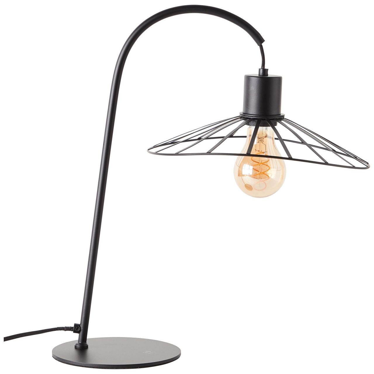 Brilliant Tischleuchte Leika, Lampe, Schnurzw 1x Tischleuchte E27, A60, 52W, Leika Mit schwarz matt