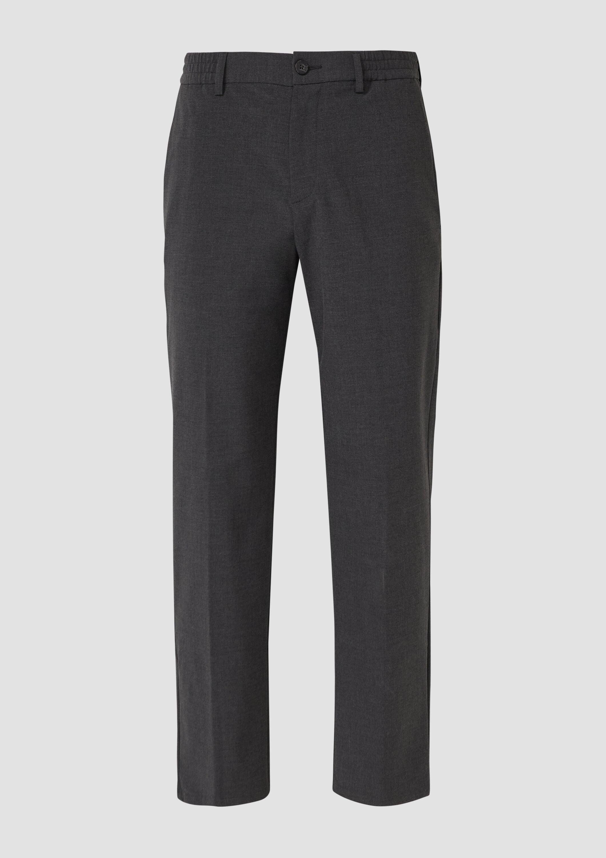 s.Oliver Chinos Hose Wide-Leg-Hose mit Elastikbund aus meliertem Stretch-Gewebe