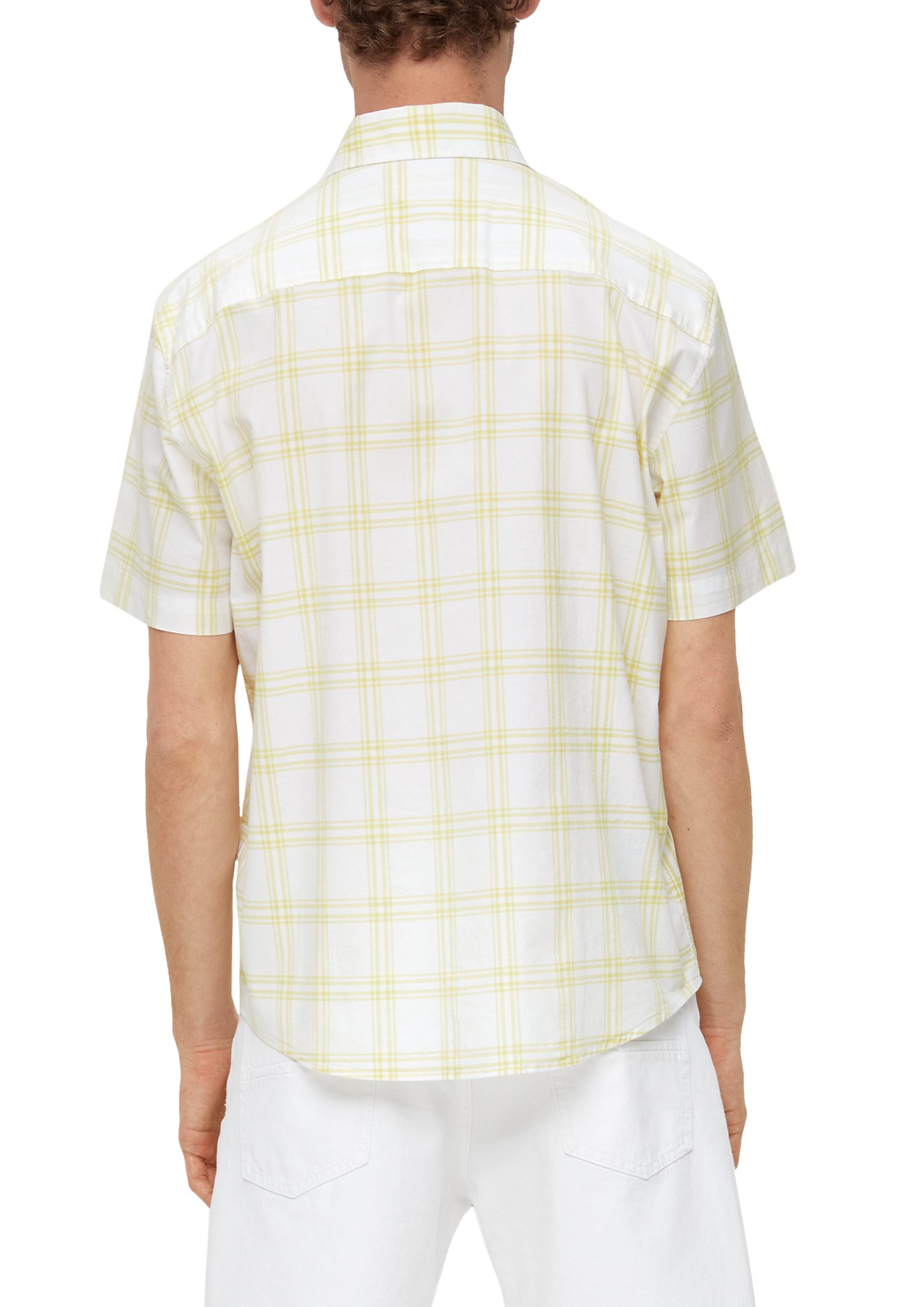 limettengrün Regular: Kurzarmhemd s.Oliver Kariertes Hemd Baumwollstretch aus