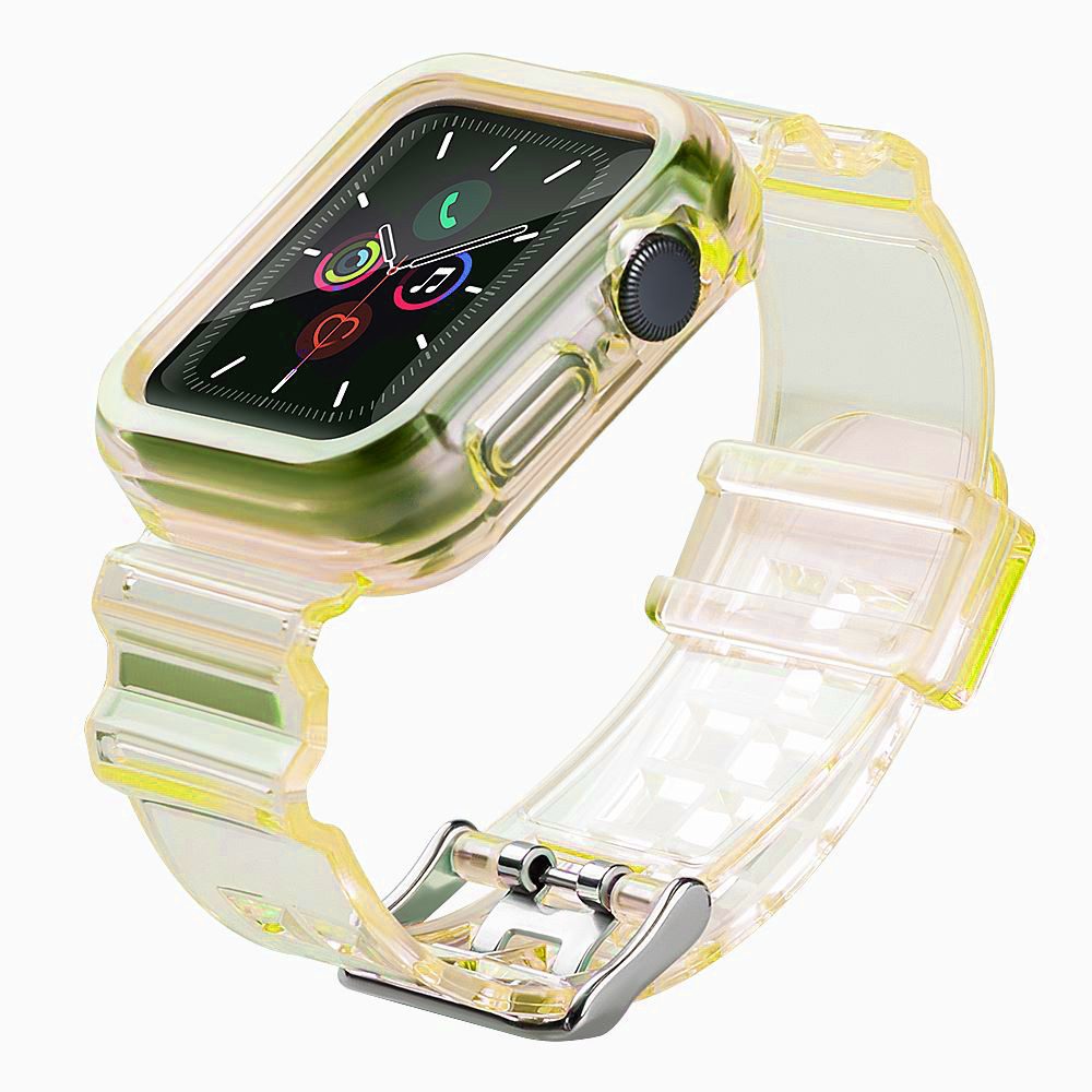 Hurtel Armband Uhrenarmband Sportband Schutzgehäuse (Spar-Set, 1-tlg., 247 mm lang flexibel), integriertes Schutzgehäuse, TPU, längenverstellbar