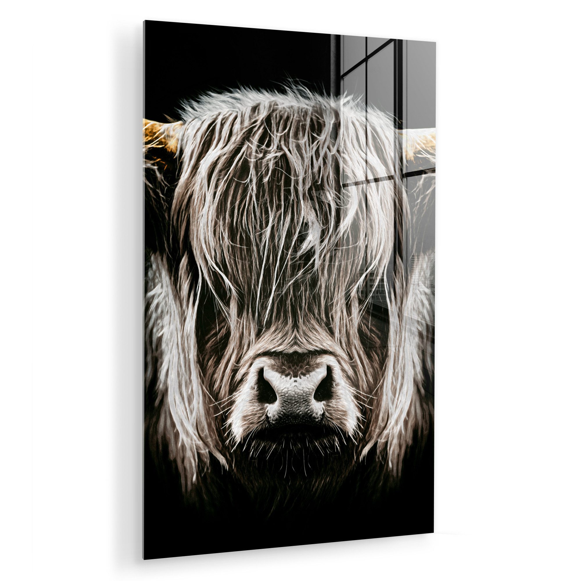 MuchoWow Acrylglasbild Schottischer Highlander - Gold günstig online kaufen