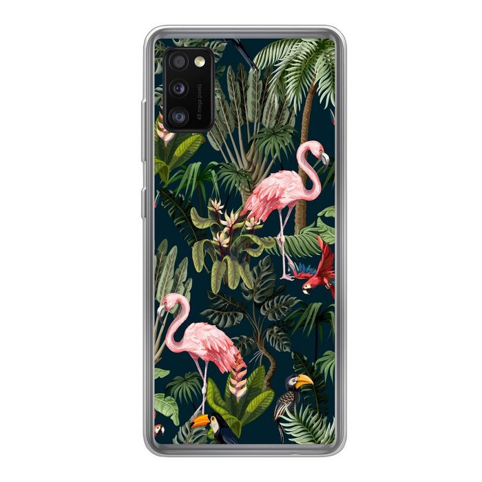 MuchoWow Handyhülle Jungtiere - Muster - Kinder - Flamingo - Papagei - Kinder Handyhülle Samsung Galaxy A41 Smartphone-Bumper Print Handy