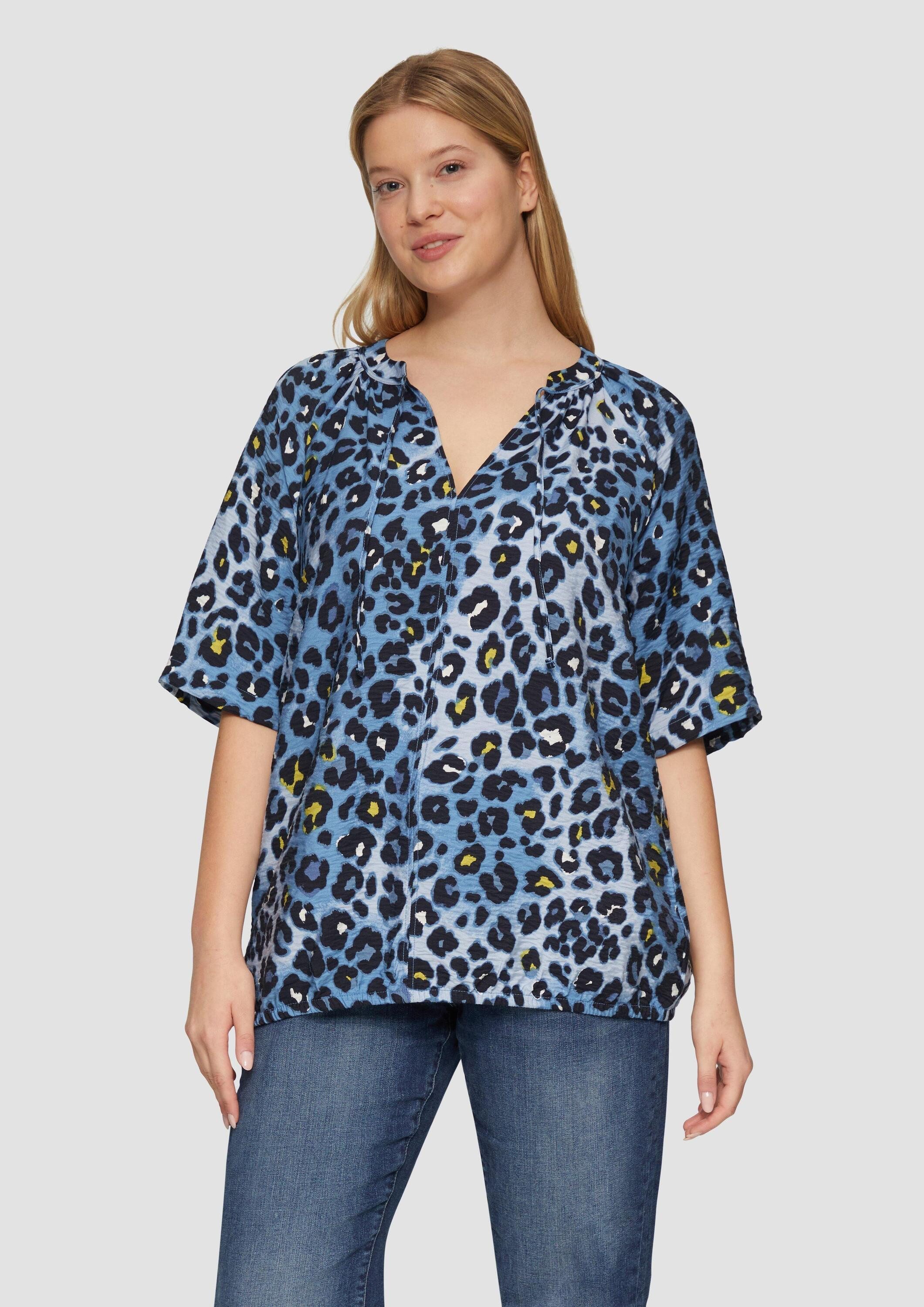 s.Oliver Kurzarmbluse Bluse Bluse aus strukturierter Viskose