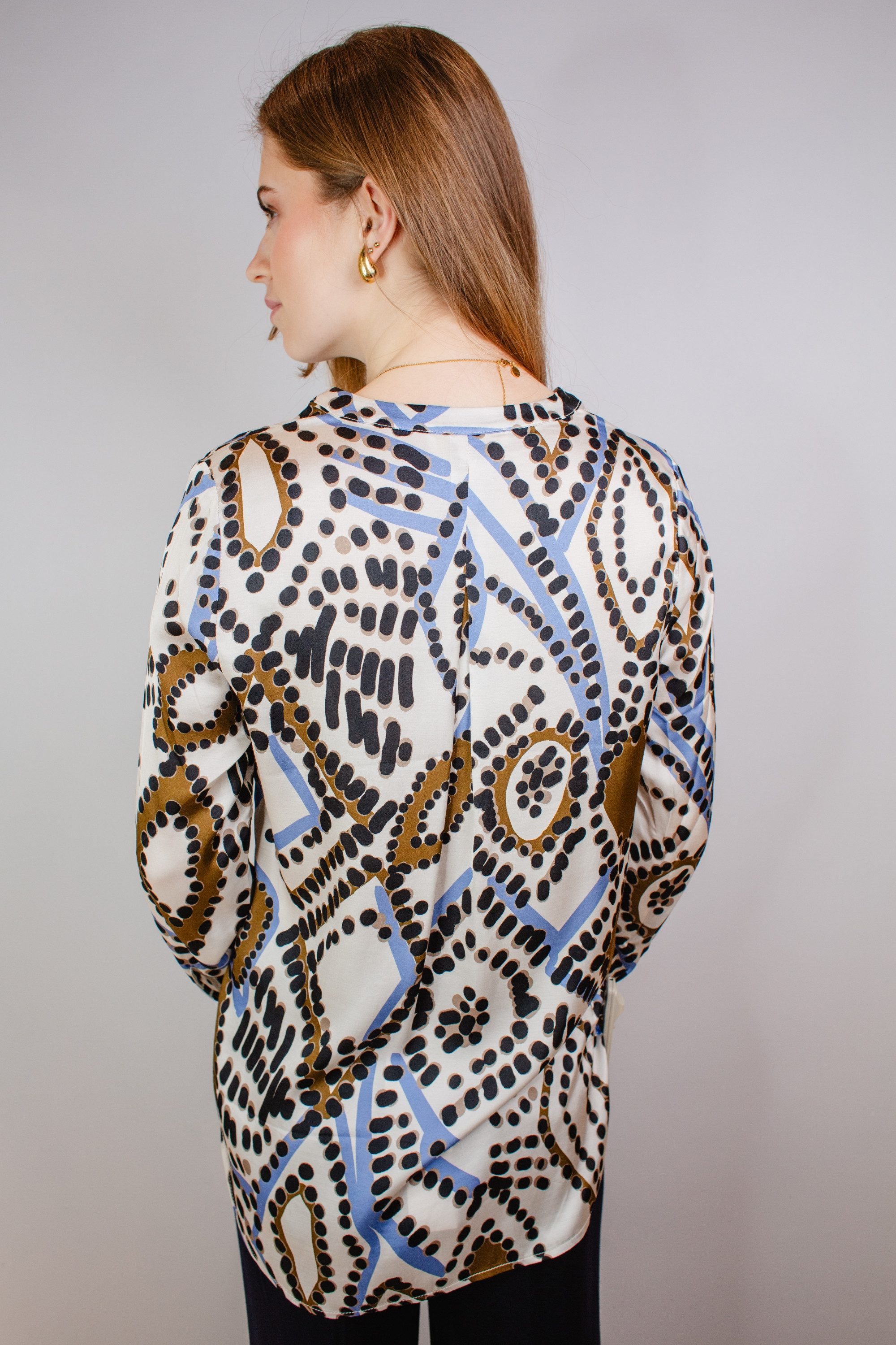 CATNOIR Hemdbluse Bluse CATNOIR creme gemustert