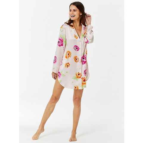 Jadee Sleepshirt Stella Roses aus reiner Seide All over Print