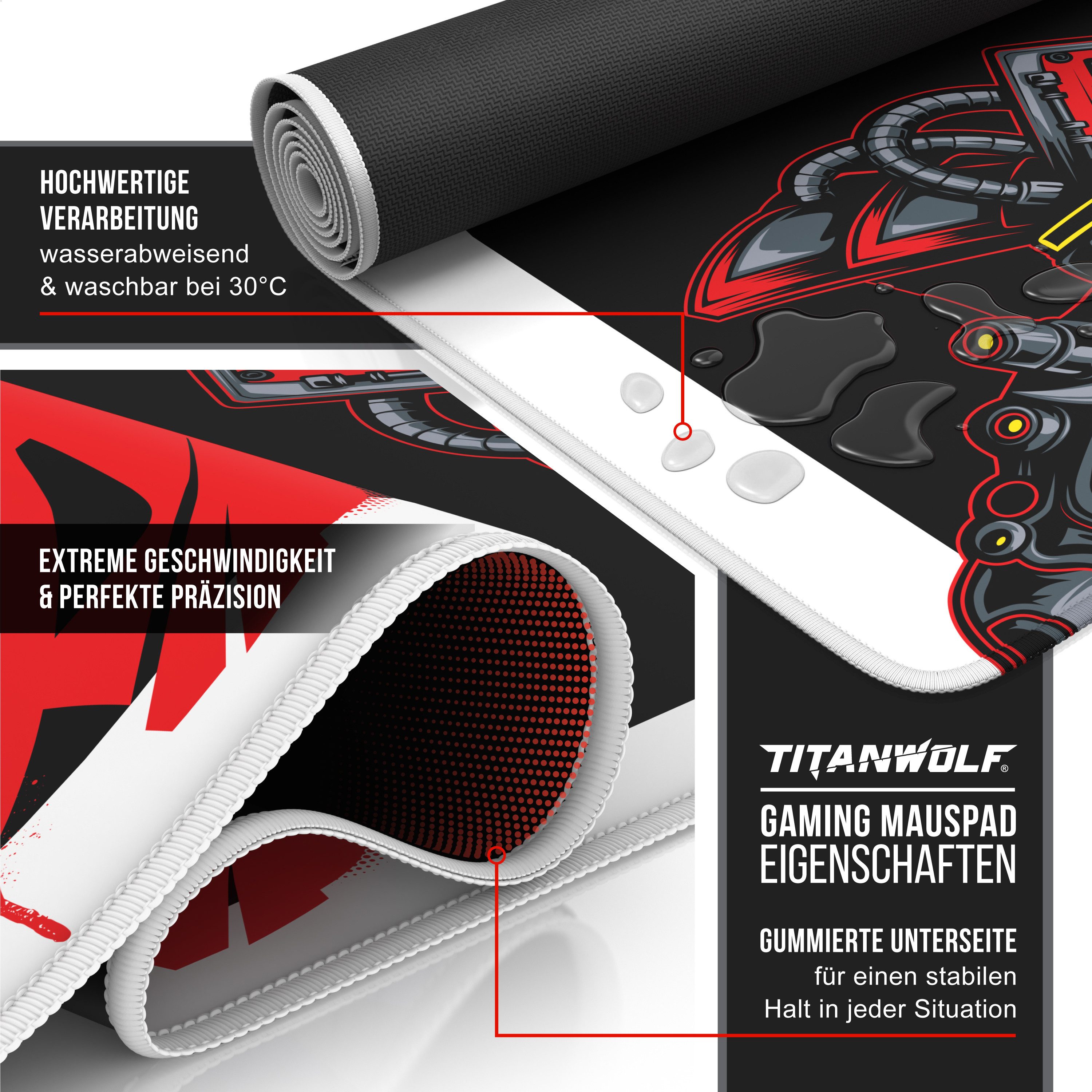 Titanwolf Gaming Mauspad XXL Mauspad 900x400, Dojo Japan-Motiv Anime, Schreibtischunterlage (1-St), rutschfeste Rückseite, Geschwindigkeit & Präzision, wasserab – Bild 3 von 5