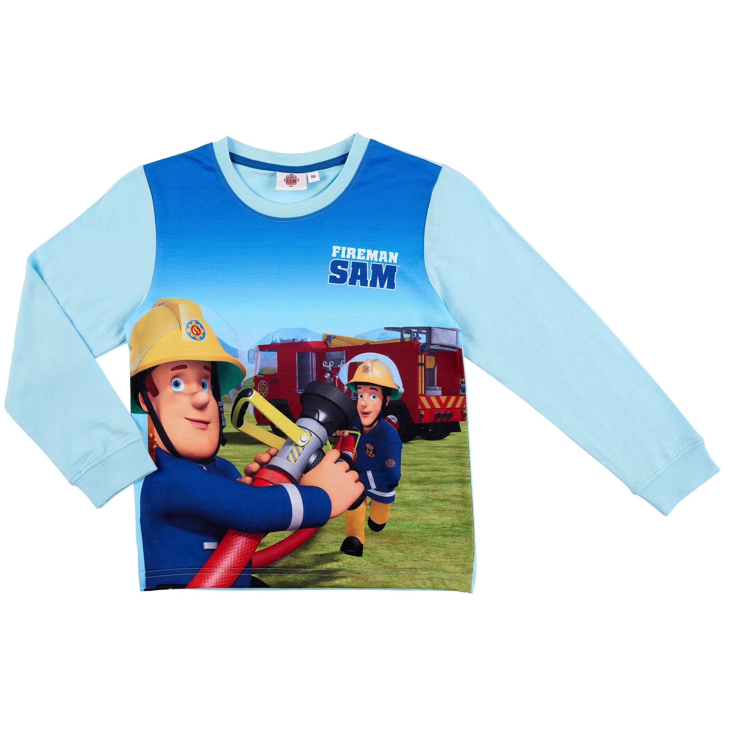 Feuerwehrmann Sam Schlafanzug Feuerwehrmann Sam Jungen Schlafanzug Pyjama mit Feuerwehrauto