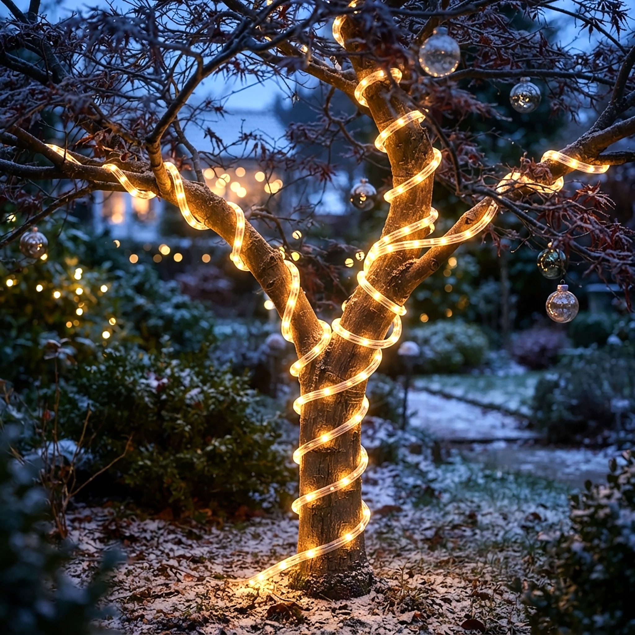 Spetebo LED-Lichterschlauch LED Lichtschlauch WARMWEISS - 12m / Ø 12mm, 288-flammig, Lichtschlauch in 12m Länge mit 288 LED in warm weiß – Bild 5 von 5