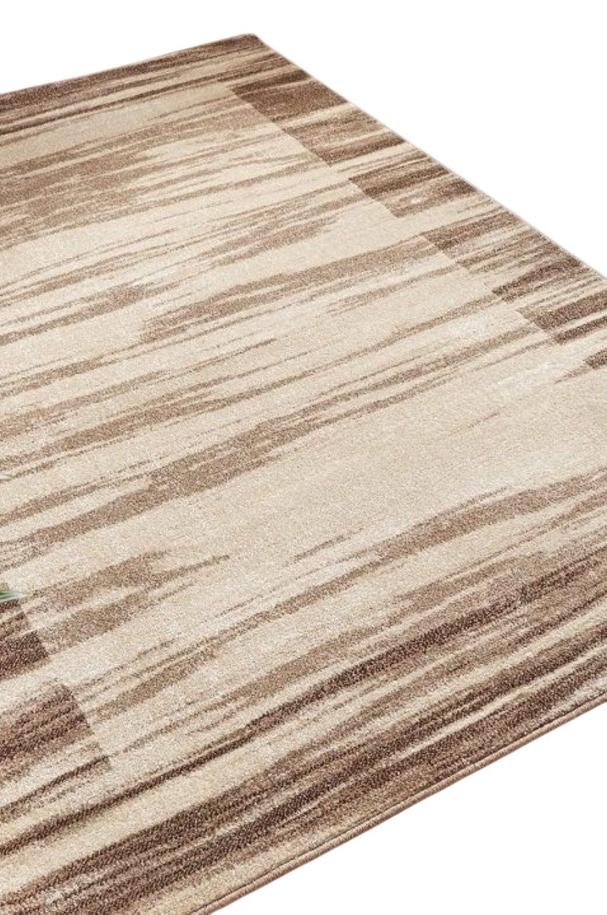 Peyer Syntex Teppich Teppich modern Design, braun, Rechteckig, Höhe: 8 mm, mit Bordüre gestreift