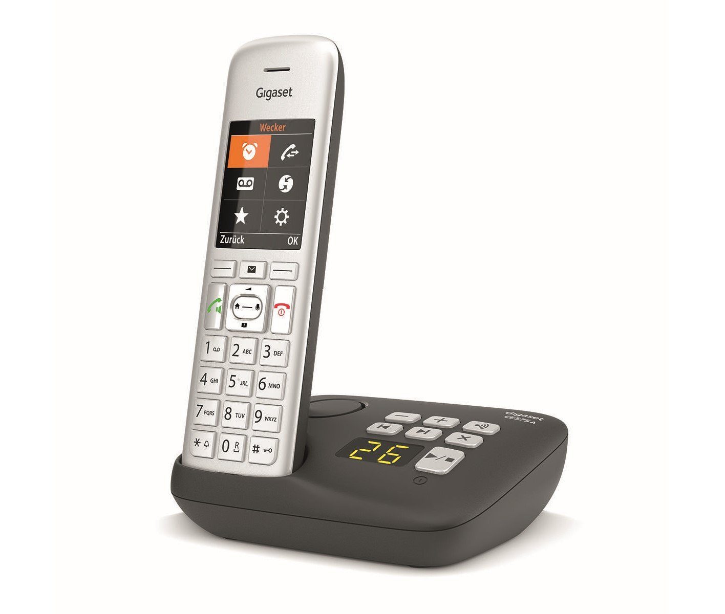 Gigaset CE575A Duo Silber Schnurloses Telefon Schnurloses DECT-Telefon