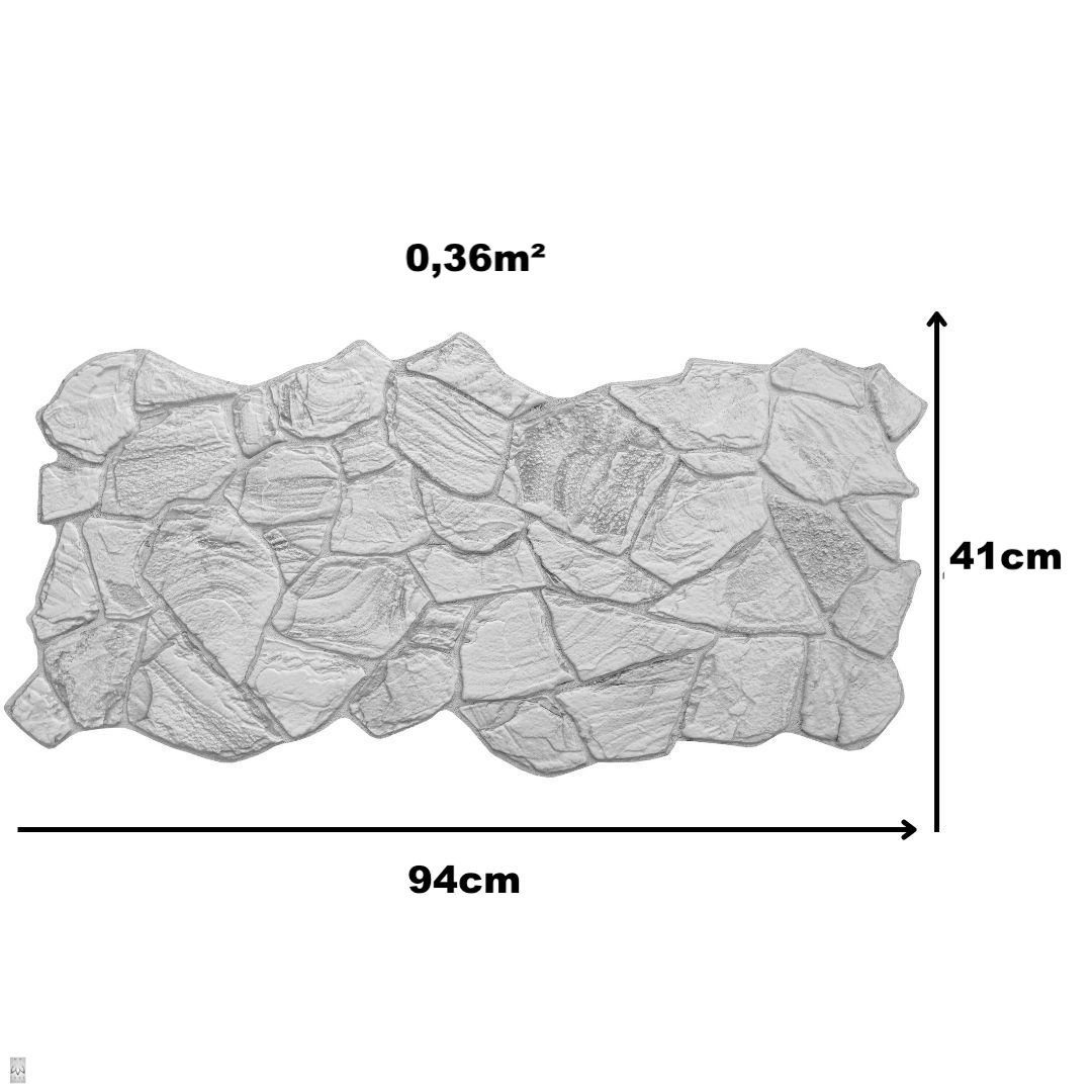 qm PVC-Verkleidung 3D PVC cm, Wandverkleidung Wandpaneel Wandpaneele 94,00x41,00 Imitation, FLIESEN 0,36 OF Stein IKHEMalarka 3D Stück BxL: STONE IMITATION Light 3,6qm/10