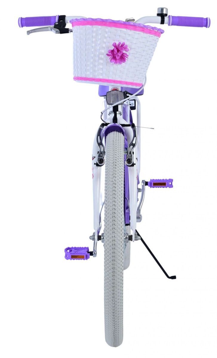 Volare 24-inch children's bicycle, girls' bike, LOVELY purple 24123, 1 gear, coaster brake, basket, kickstand, luggage rack, mudguards