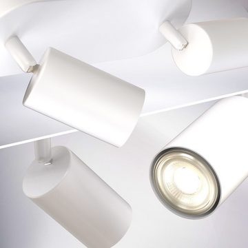 B.K.Licht LED Deckenspot LED Deckenleuchte 9x9cm Spot drehbar schwenkbar weiß-matt - BKL1454, ohne Leuchtmittel, Lampe Wand Decke 1-flammig 230V Fassung GU10 Retro-Design Wohnzimmer