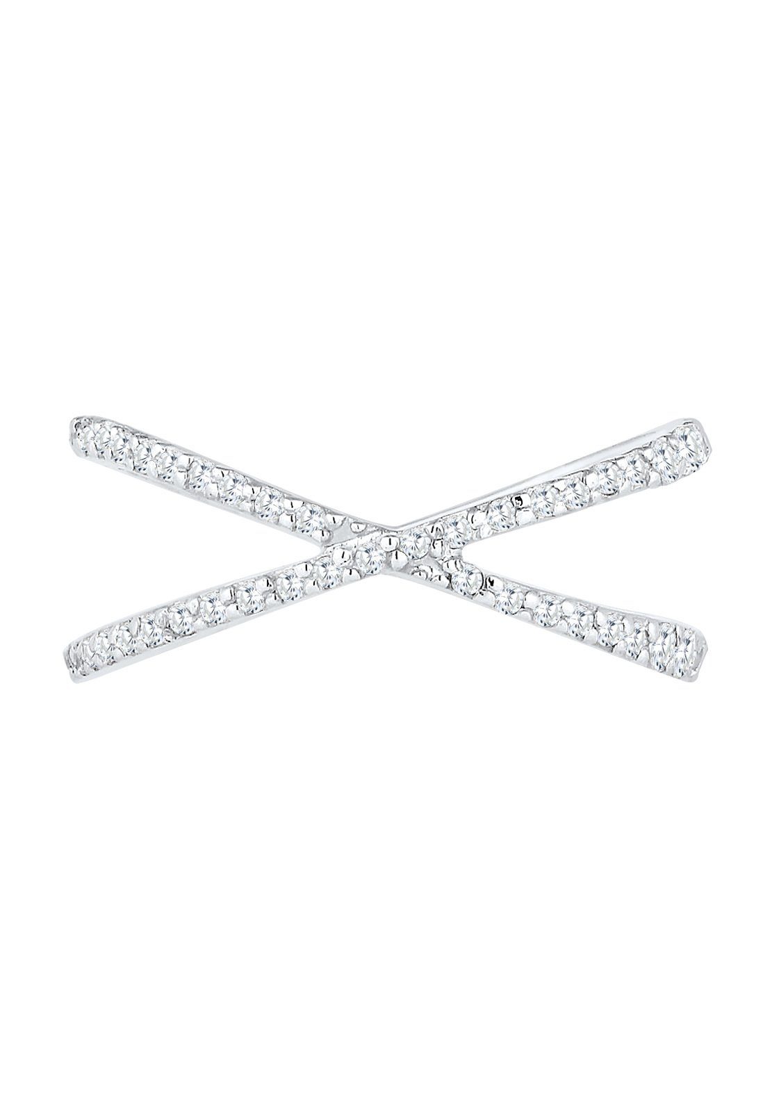 Elli Fingerring Silberring Kreuz mit Zirkonia 925 Silber günstig online kaufen