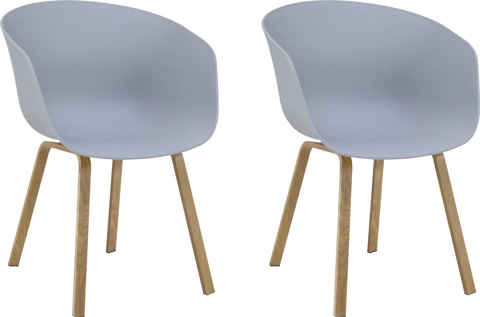 Schalenstuhl Metallbeine in Holzoptik von SalesFever im 2er-Set - SalesFever