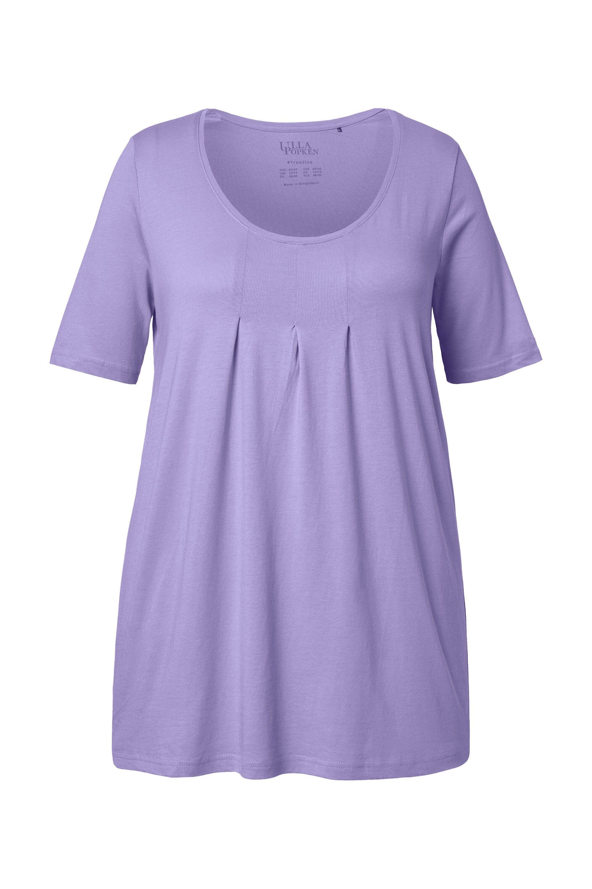 Ulla Popken T-Shirt T-Shirt Zierfalten A-Linie Rundhals Halbarm Modal günstig online kaufen