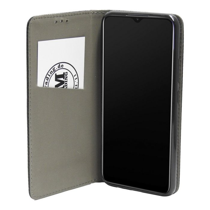 cofi1453 Handyhülle Buch Tasche "Smart" für Realme C21Y Schwarz 6 5 Zoll Kunstleder Schutzhülle Handy Wallet Case Cover mit Kartenfächern Standfunktion Schwarz