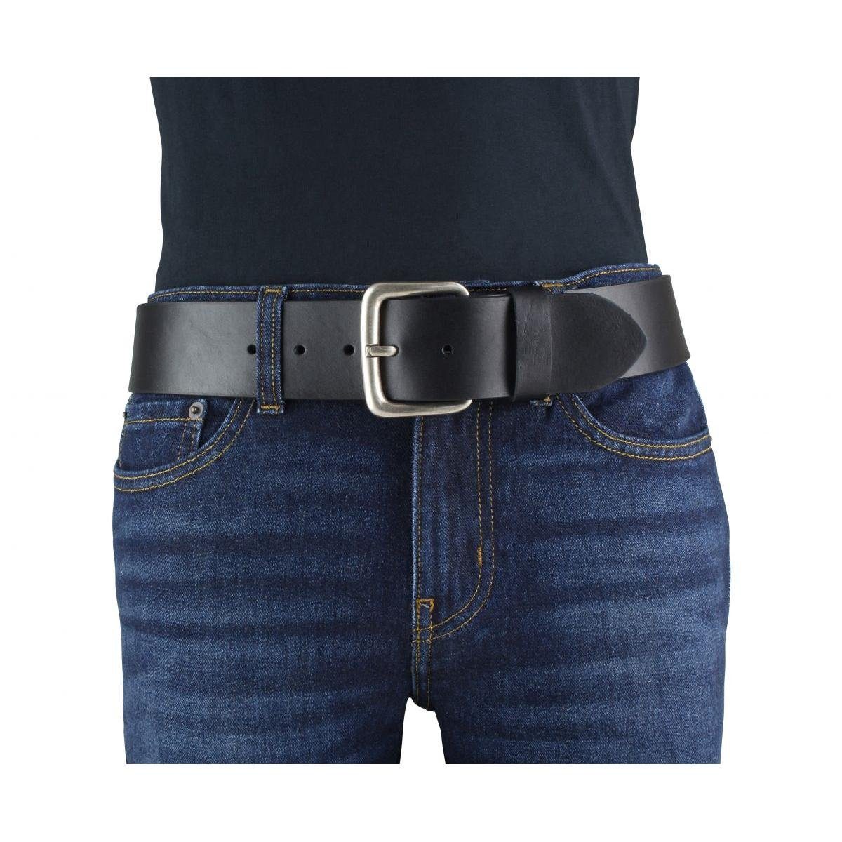 - Leder-Gürtel 50mm Vollrindleder - BELTINGER Jeansgürtel Altsilber 5 Braun, Ledergürtel Br cm aus für Herren