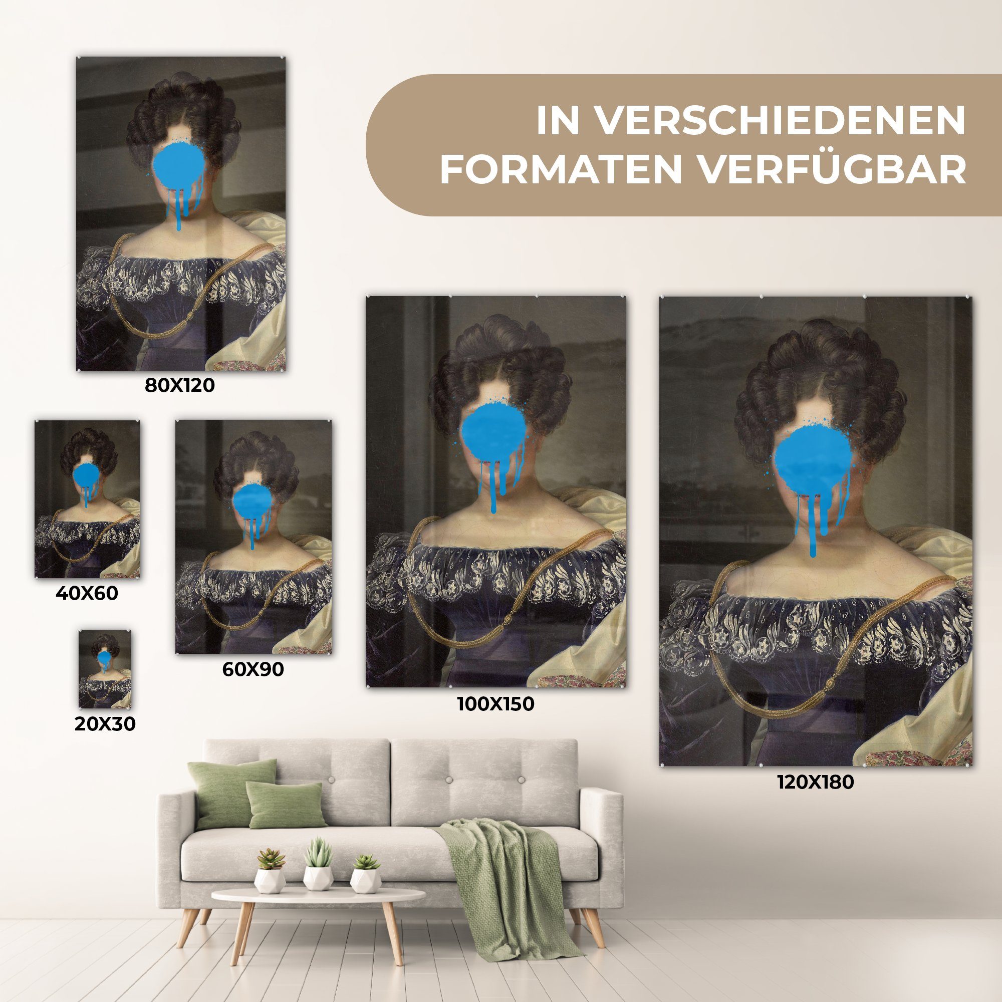 - Glasbilder Engelen Wandbild Drahonet (1 Acrylglasbild Foto - Johanna - MuchoWow Glas St), bunt Bilder Blau, - auf Glas Wanddekoration Henriette - Dubois auf