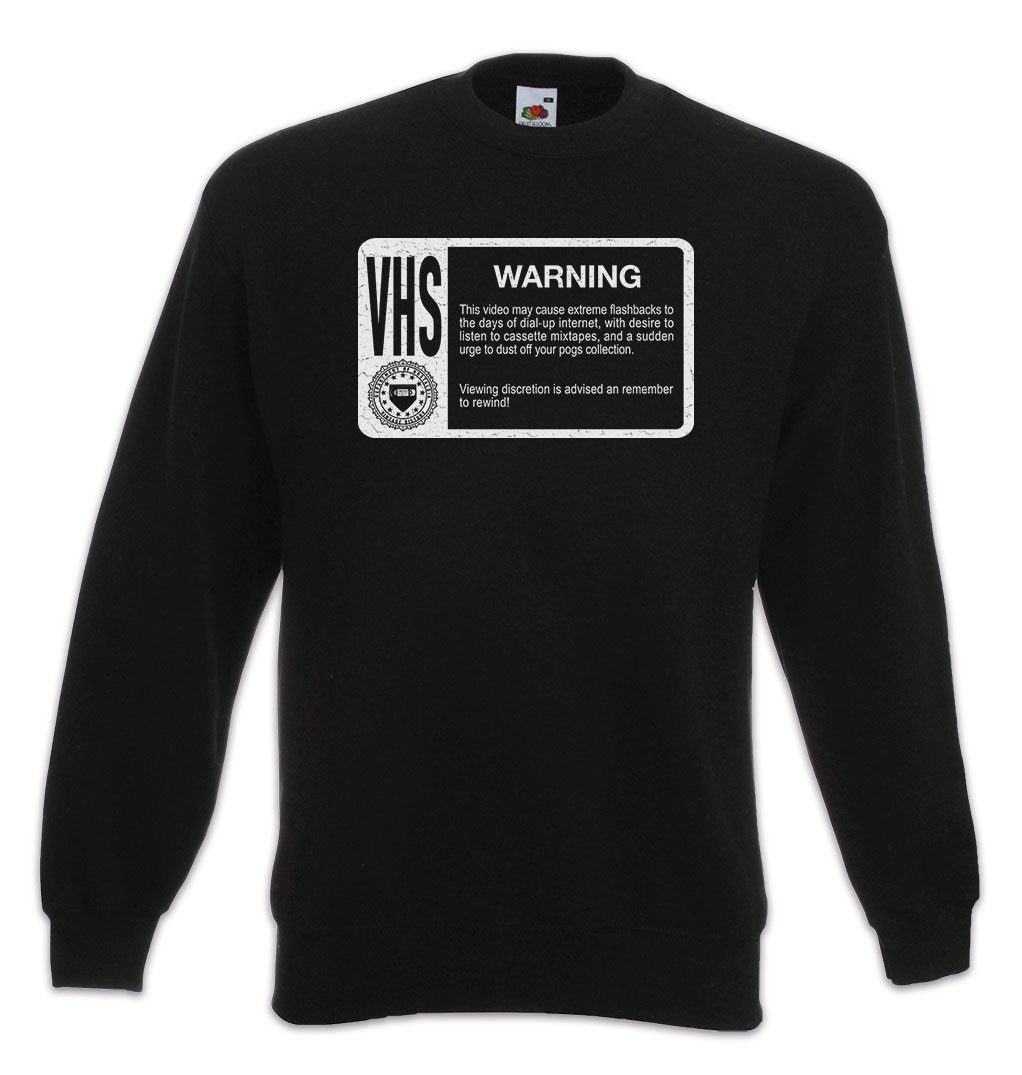 Sweatshirt VHS Warning Sweatshirt Retro Vintage E180 E240 Tape Scotch Kassette