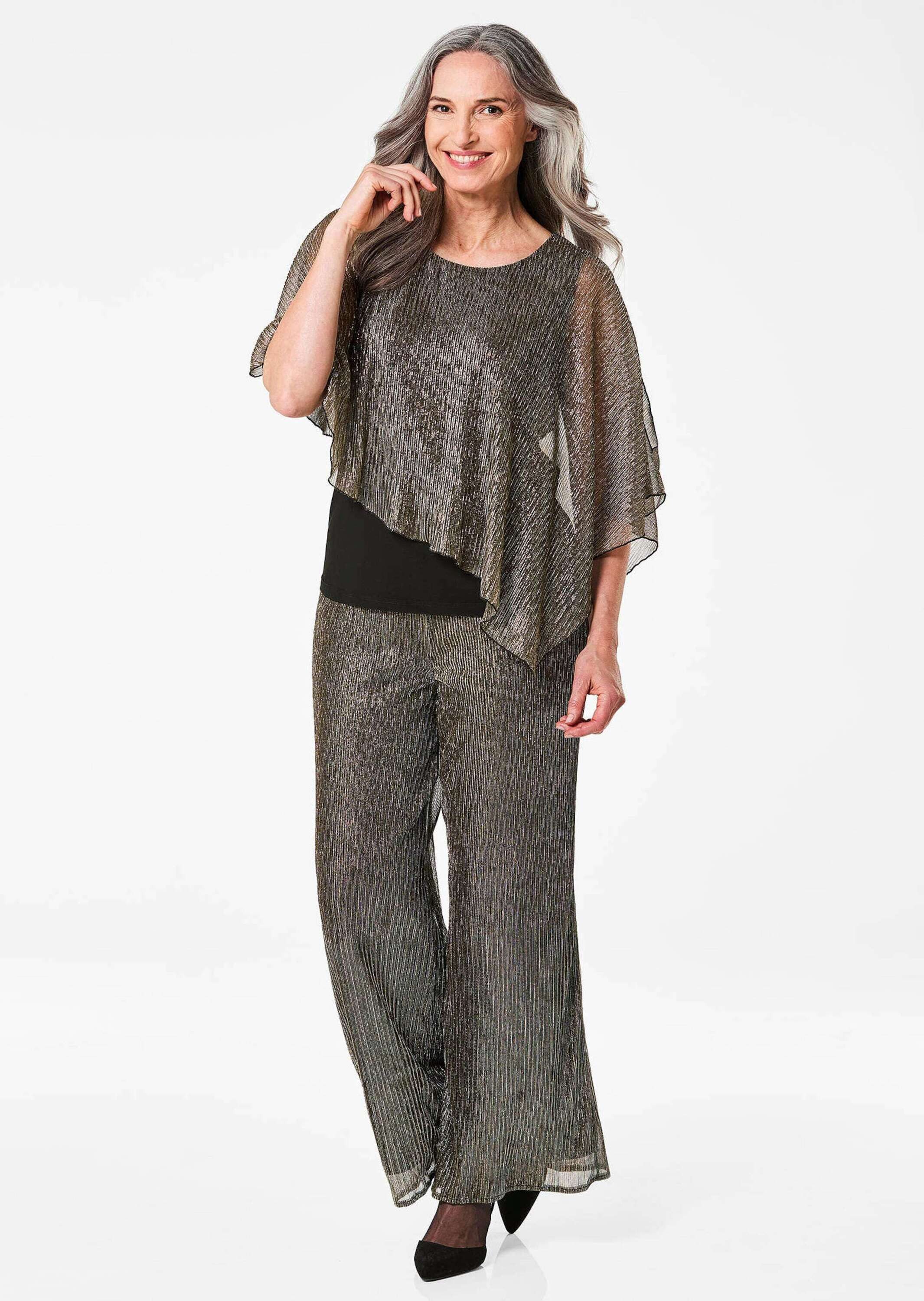 GOLDNER Print-Shirt Jerseyshirt mit Glanzakzenten Shirt mit asymmetrischem günstig online kaufen