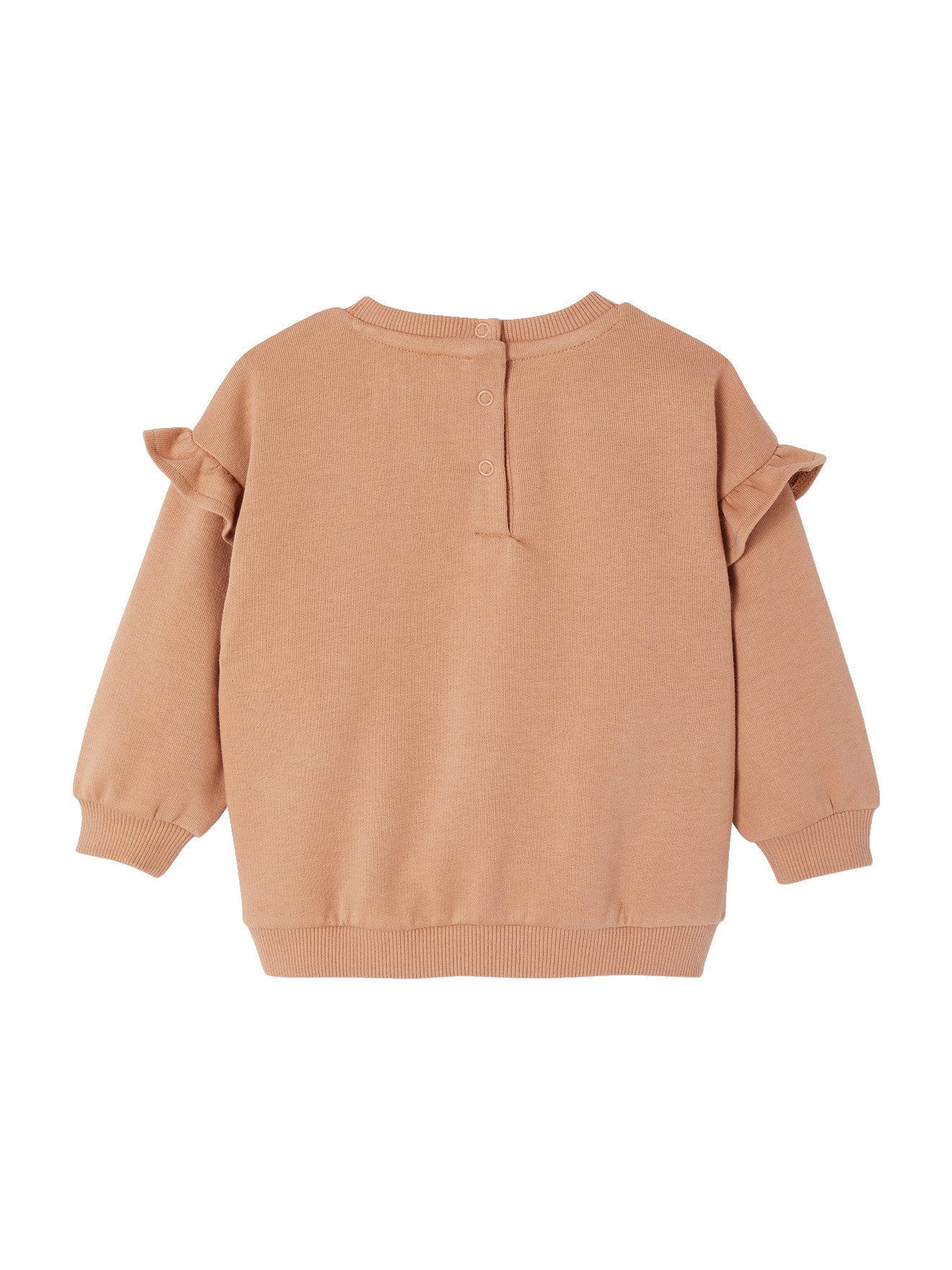 vertbaudet Sweatshirt Baby Sweatshirt mit Rüschen, Recycling-Polyester