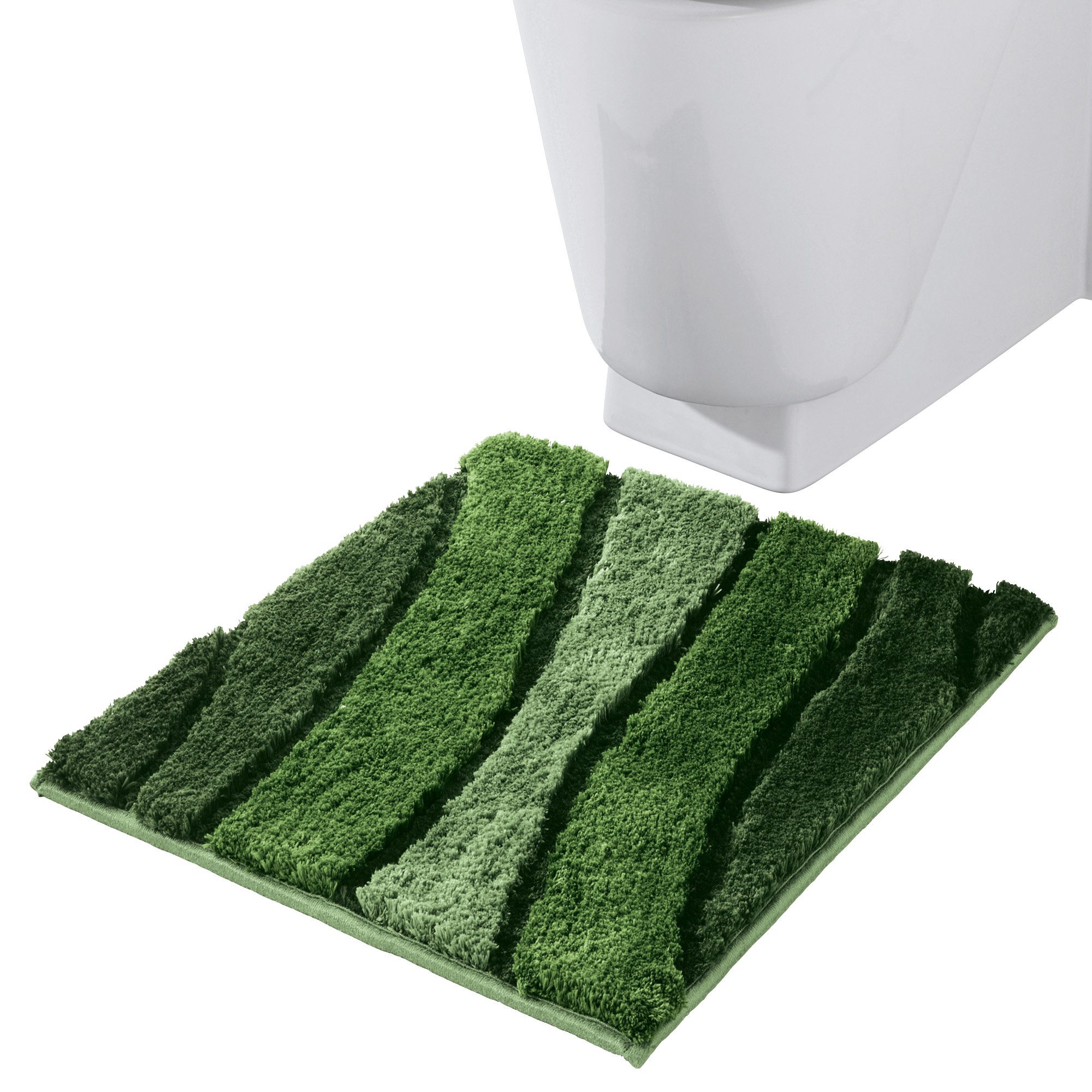 REDBEST Badematte WC-Vorlage "Louisville", Höhe 20 mm, eckig, Streifen