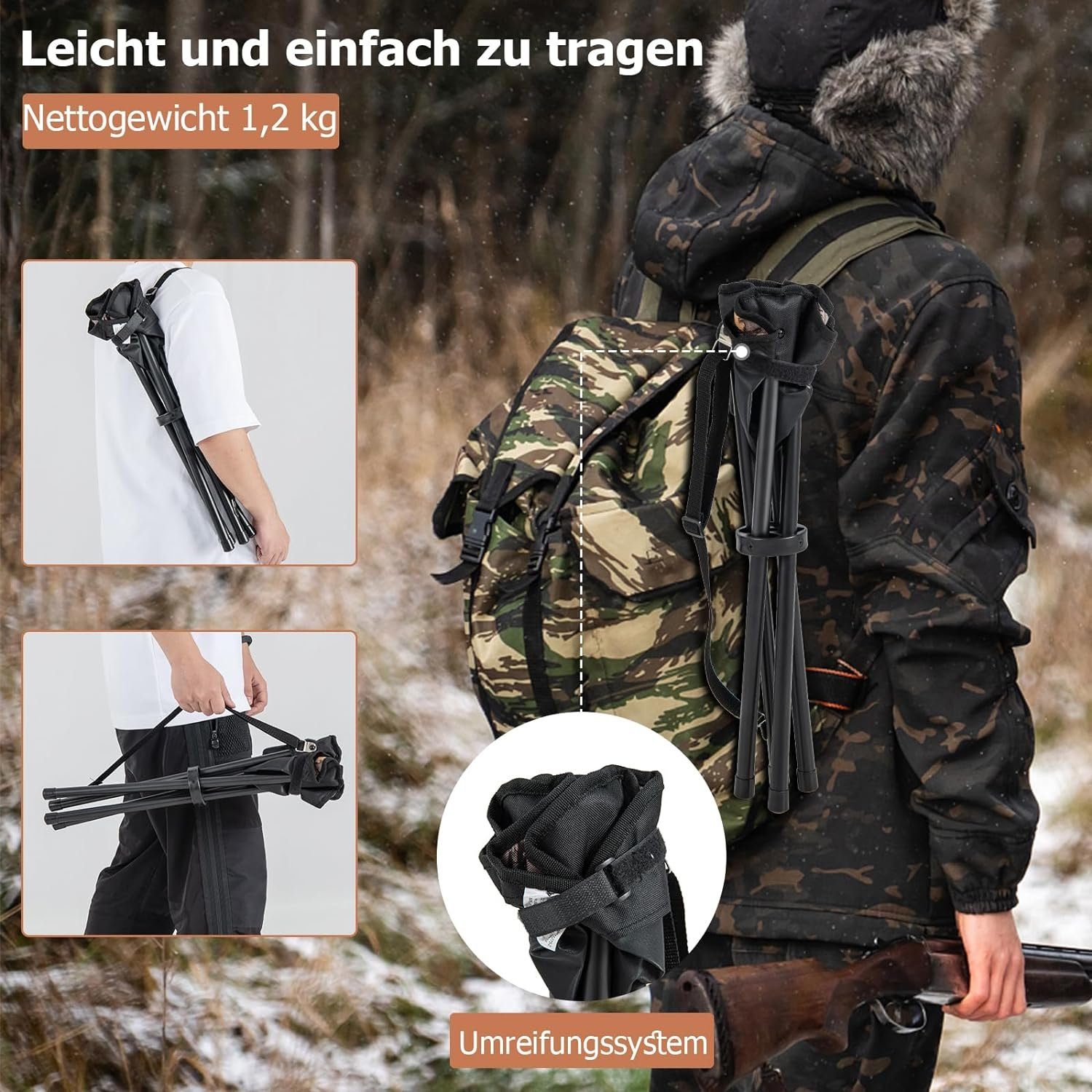 KOMFOTTEU Campinghocker Klapphocker (2er Set), bis 150kg belastbar