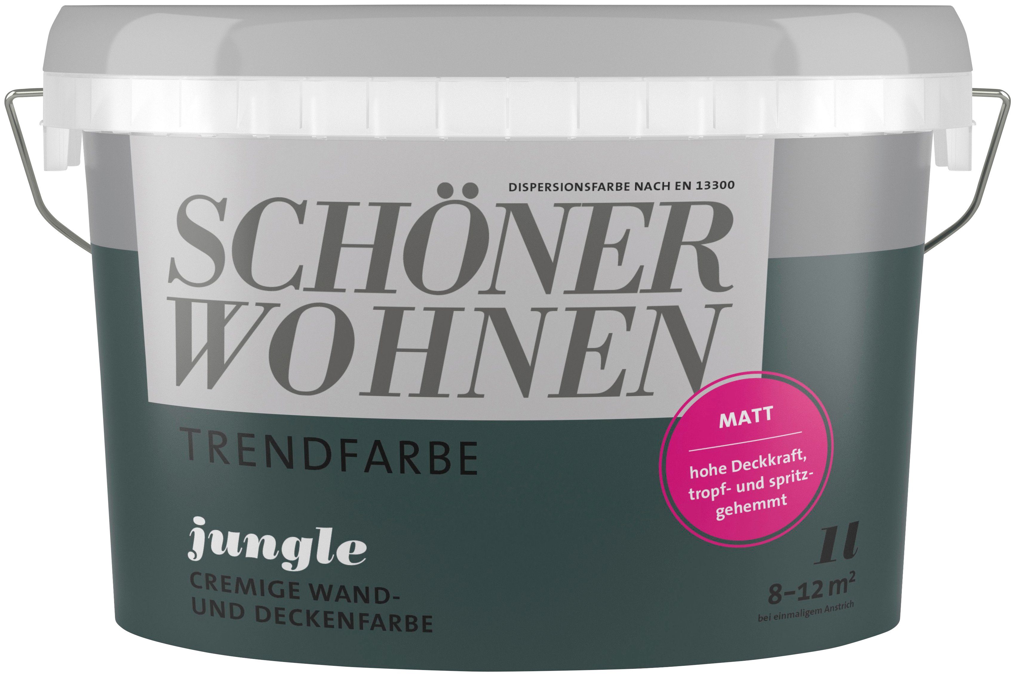 SCHÖNER WOHNEN FARBE Wand- und Deckenfarbe TRENDFARBE, hochdeckend, für Allergiker geeignet, Farbwelt Grün