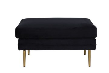 BOURGH Sitzbank Boom Ottoman schwarz 90 x 70 cm, Eleganter Sitzpuff samt