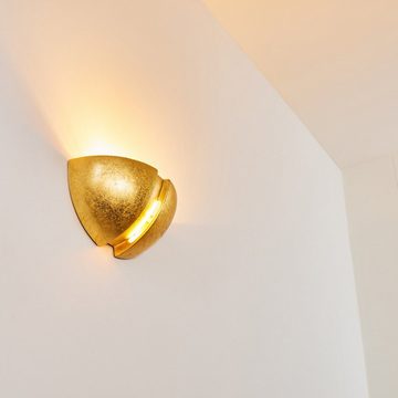 hofstein Wandleuchte »Bareto« Wandlampe aus Keramik in Gold, ohne Leuchtmittel, mit schönem Lichtkegel, 1xE27, Innenin Blattgold-Optik