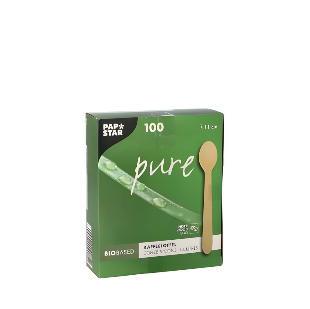 PAPSTAR Einweglöffel Kaffeelöffel, Holz pure 11 cm 100 Stk