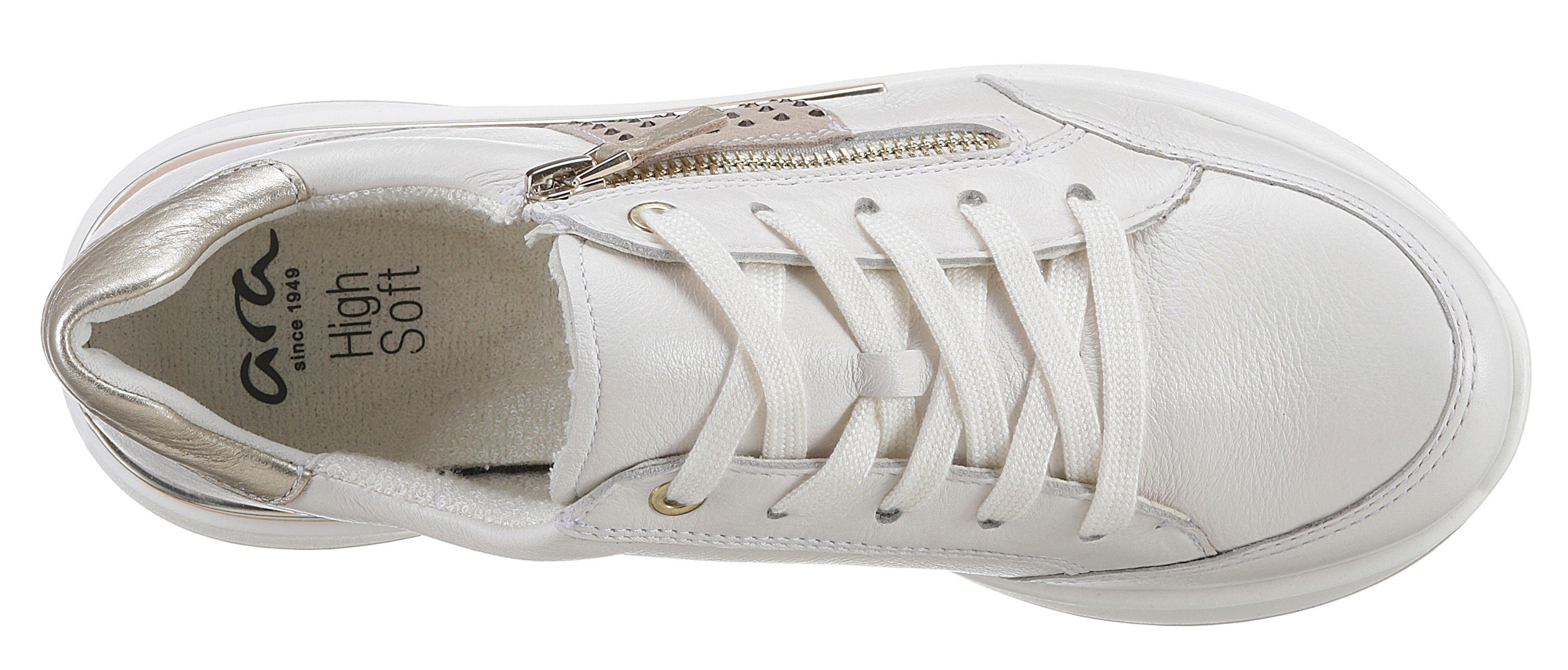 VEGAS LAS Sneaker beige-kombiniert mit H in (sehr Weite Wechselfußbett, weit) gepolstertem Ara