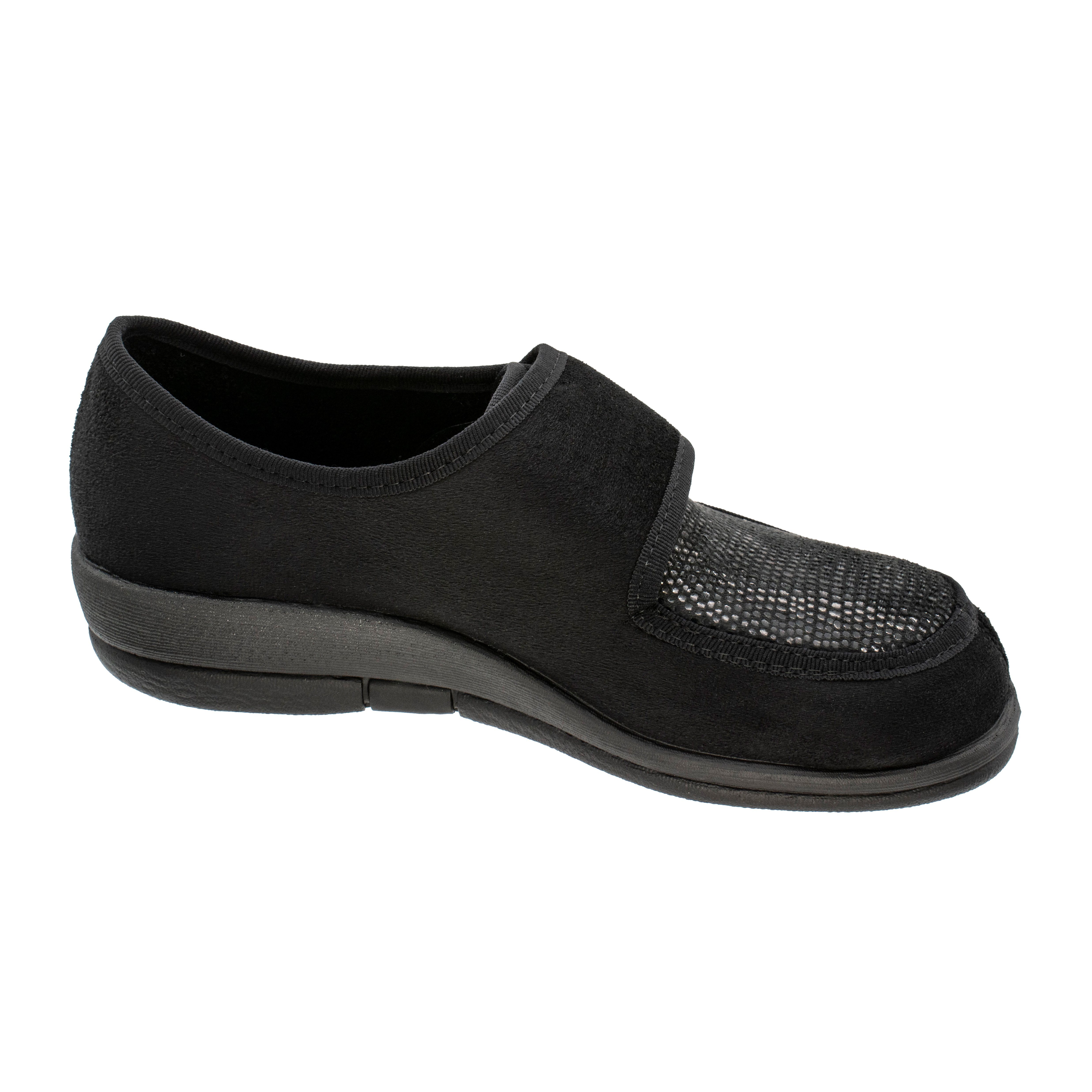Fischer-Markenschuh Dora Hausschuh Reptilstretch, Klettverschluss, Weite H