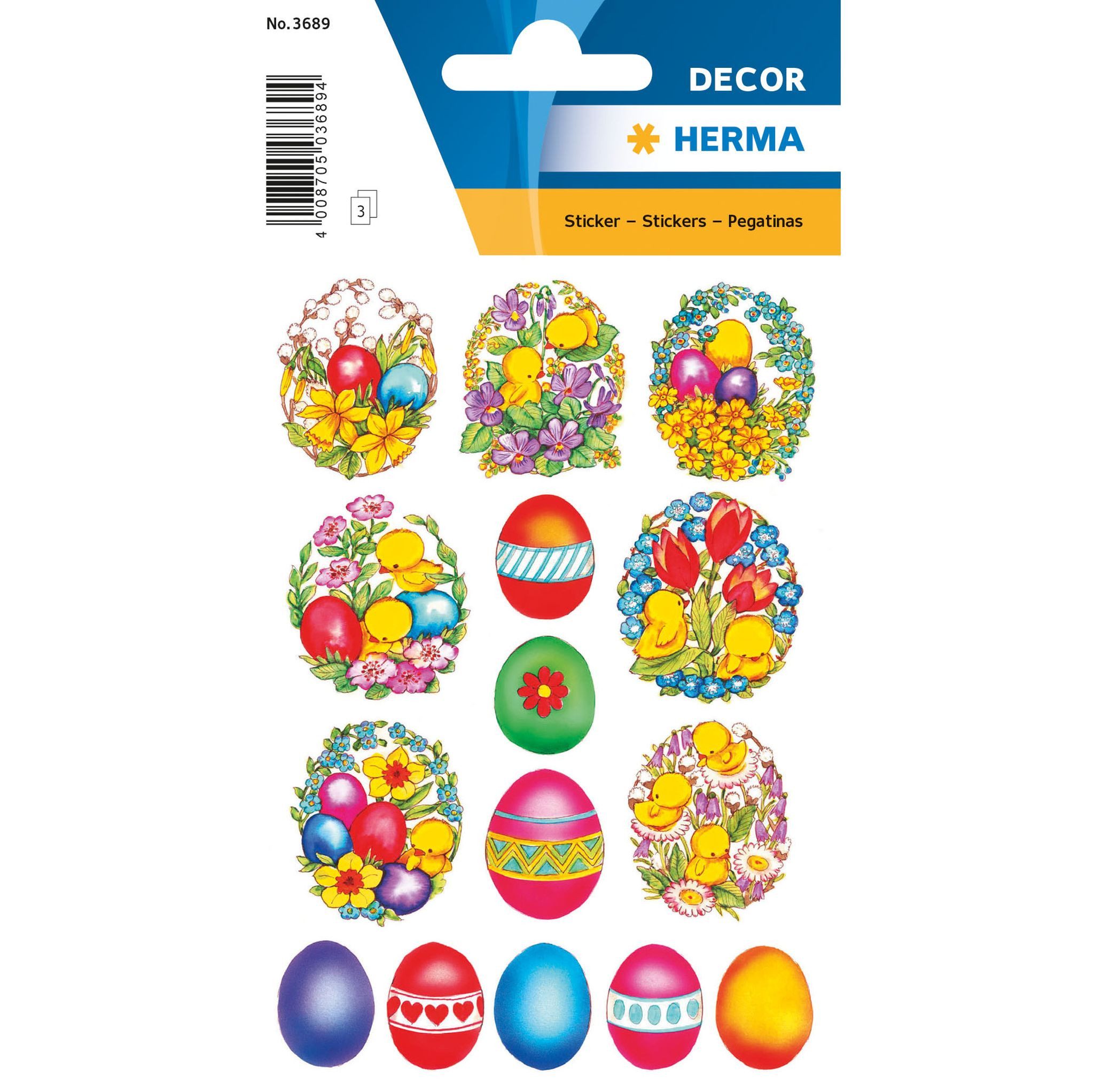 HERMA Sticker Herma Sticker DECOR Ostern Oster Kompositionen 3 Bl