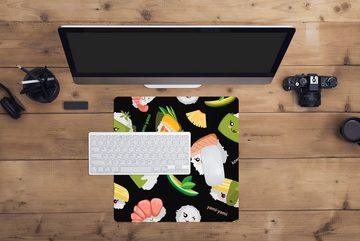 MuchoWow Gaming Mauspad Kawaii - Sushi - Schablonen (1-St), Mousepad mit Rutschfester Unterseite, Gaming, 40x40 cm, XXL, Großes