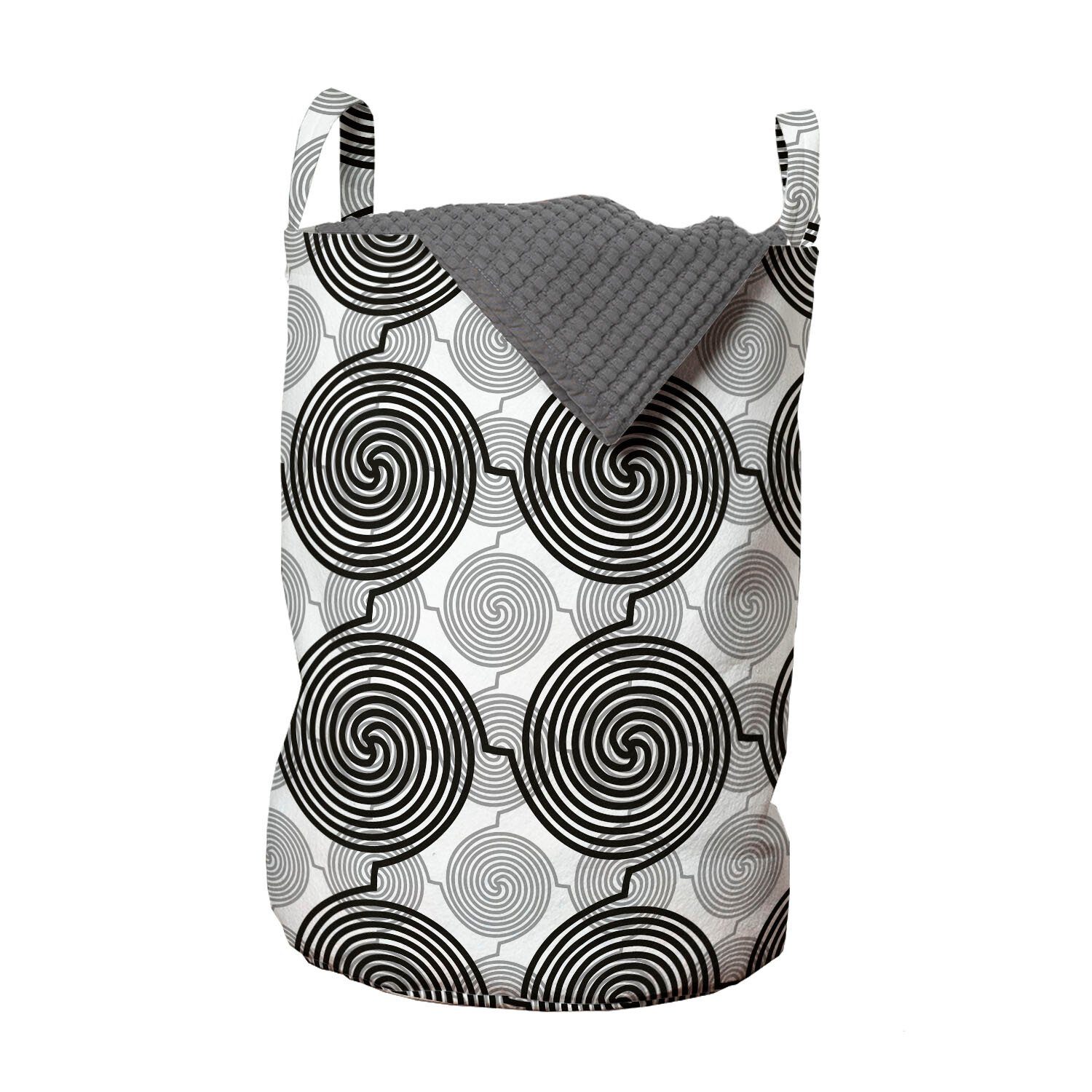 Abakuhaus Wäschesäckchen Wäschekorb mit Griffen Kordelzugverschluss für Waschsalons, Spiral Connected Motive Grafik