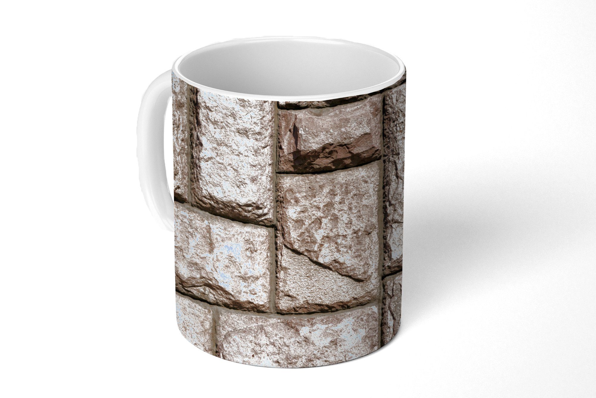 MuchoWow Tasse Mauer mit verschiedenen Steinen, Keramik, Kaffeetassen, Teetasse, Becher, Teetasse, Geschenk
