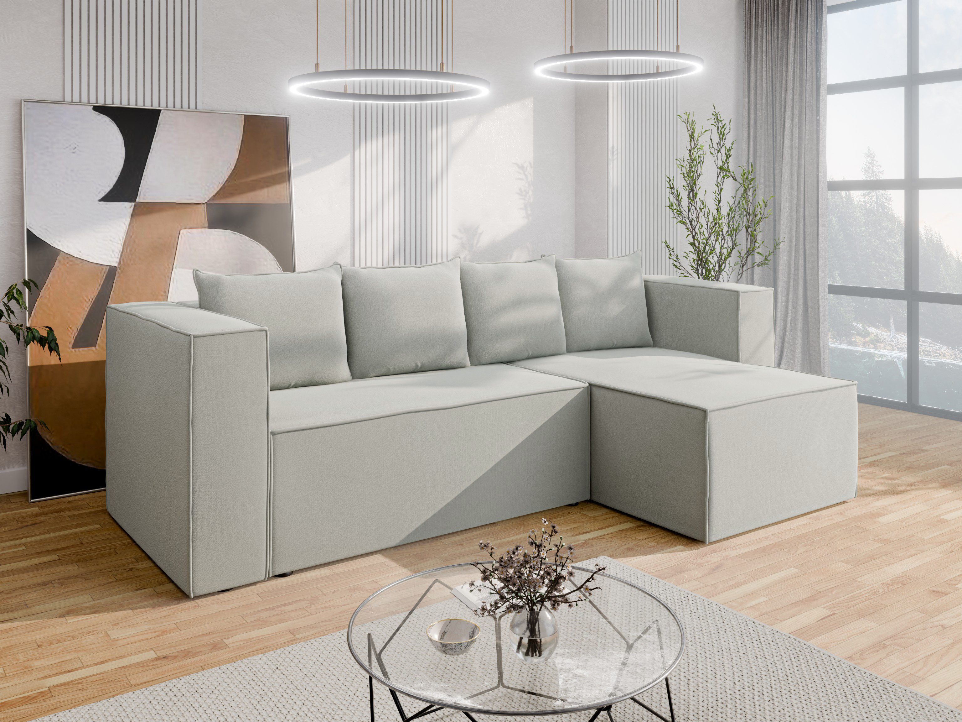 PANDA MÖBEL GmbH Ecksofa Eckschlafsofa AURIX – Komfort, Funktionalität und modernes Design
