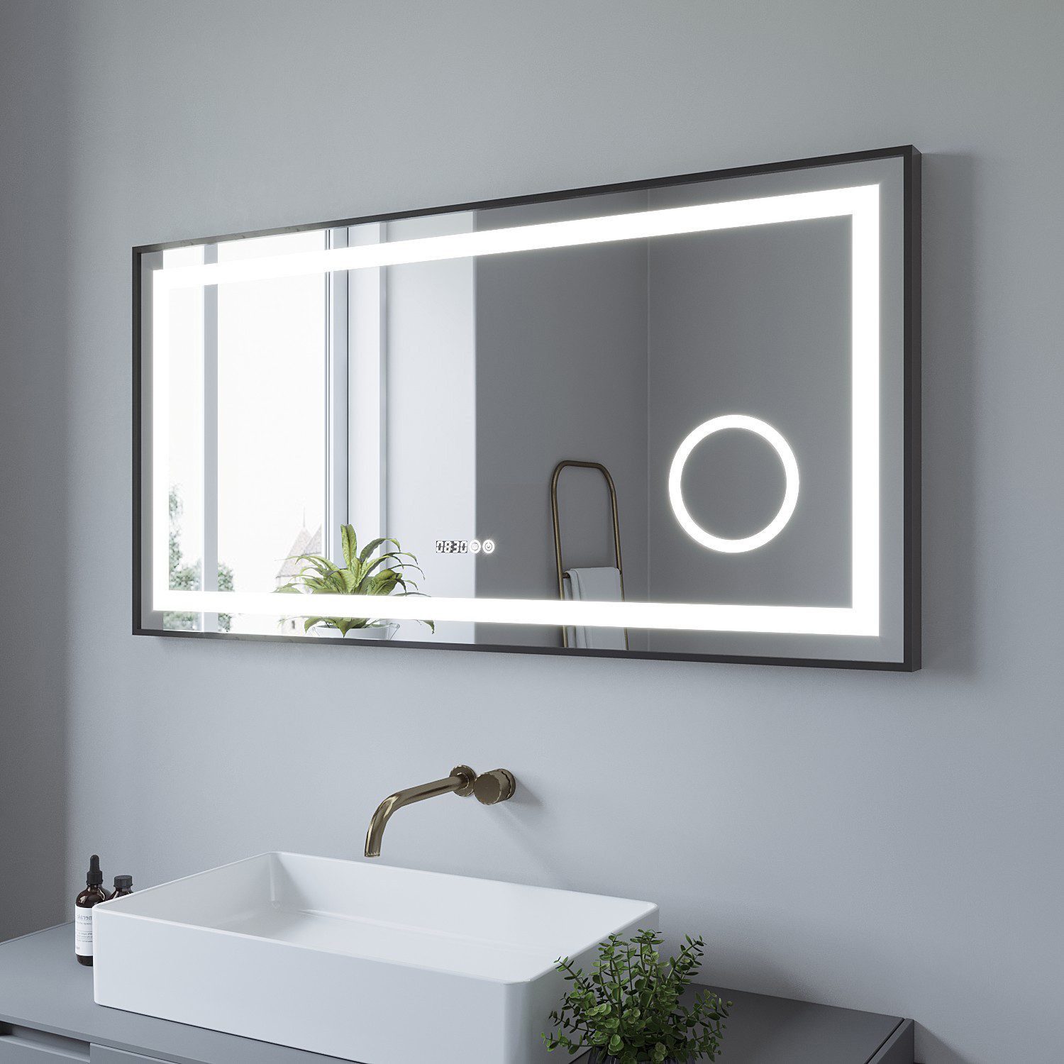 AQUABATOS Badspiegel LED Bad Spiegel mit Beleuchtung Badezimmerspiegel mit günstig online kaufen