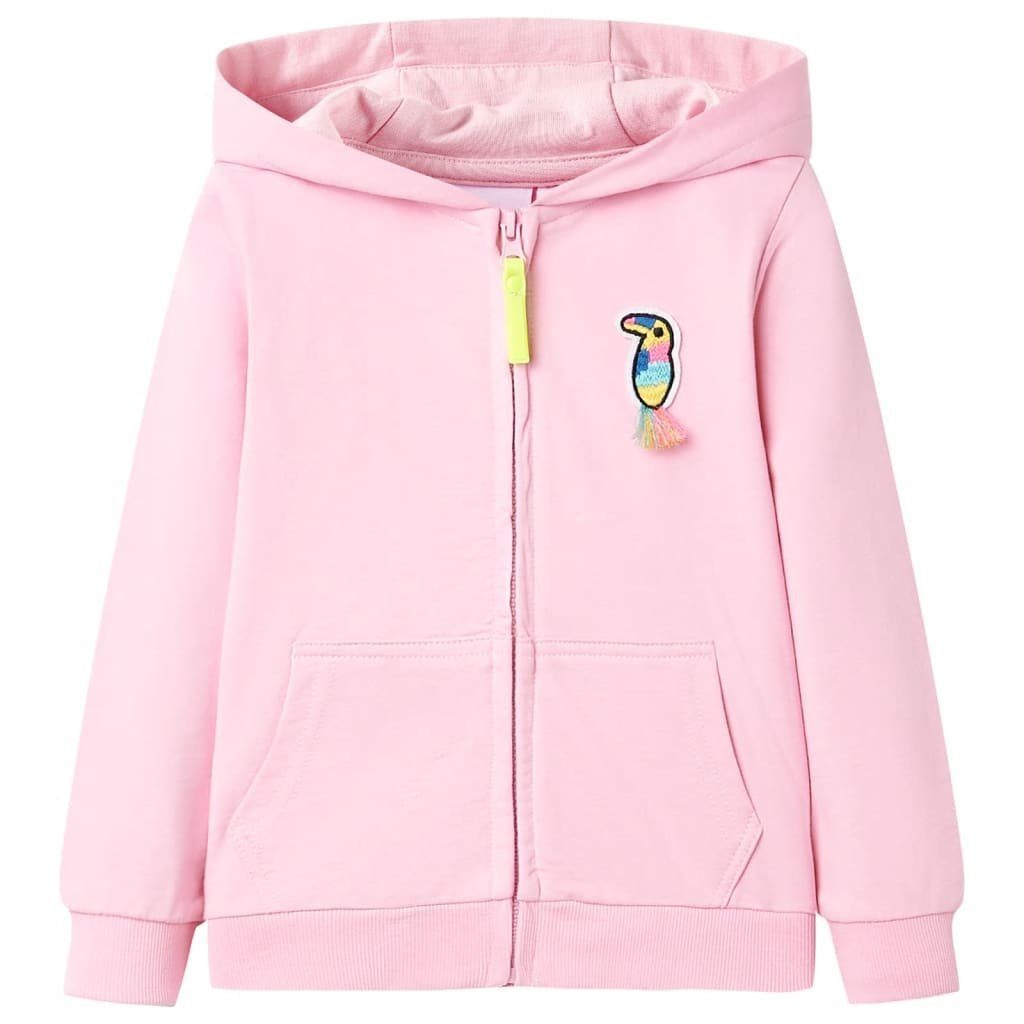 vidaXL Kapuzenpullover Kinder-Kapuzenpullover mit Reißverschluss Hellrosa 92