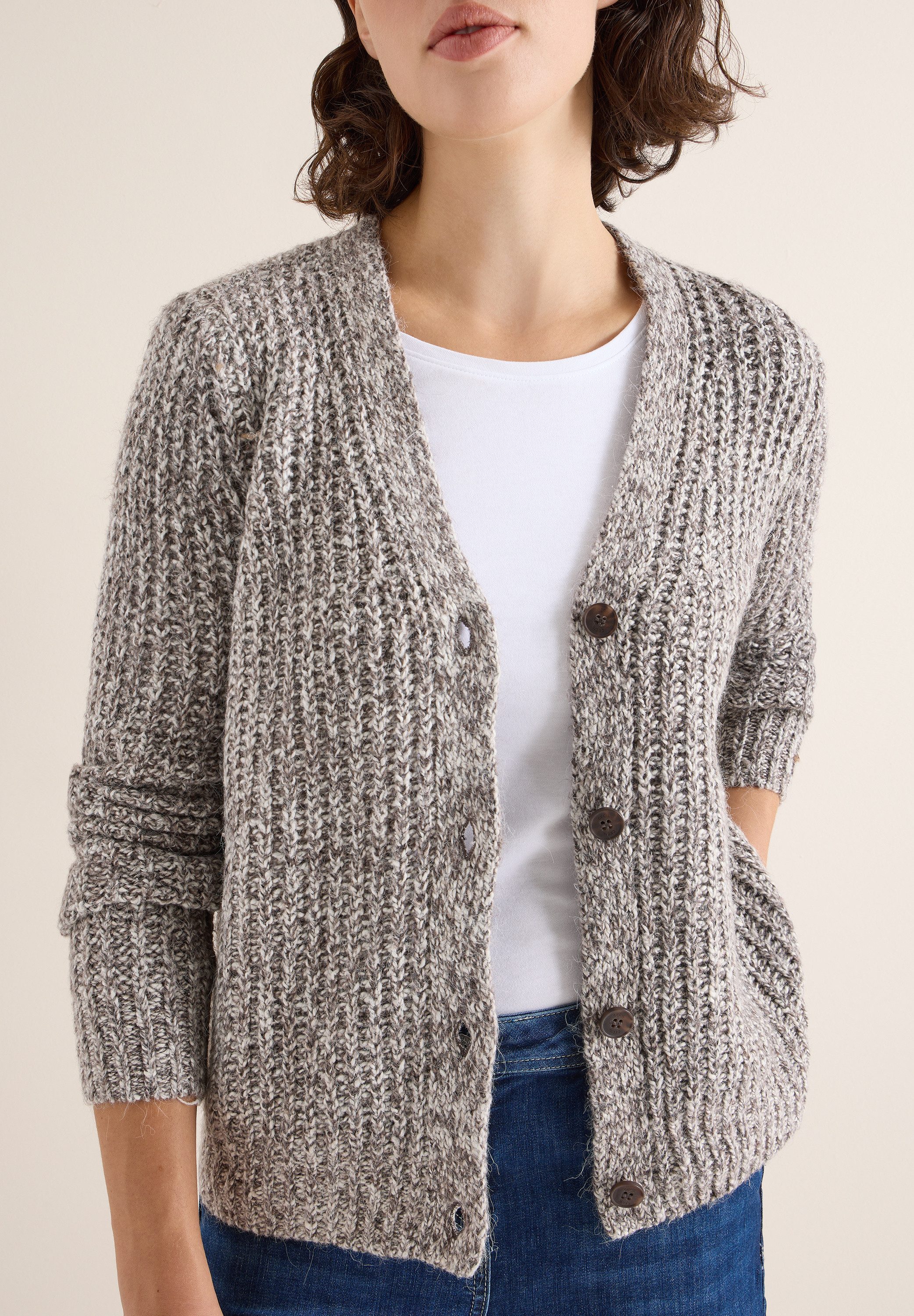 CECIL Cardigan Chunky Strickjacke mit Knopfleiste günstig online kaufen