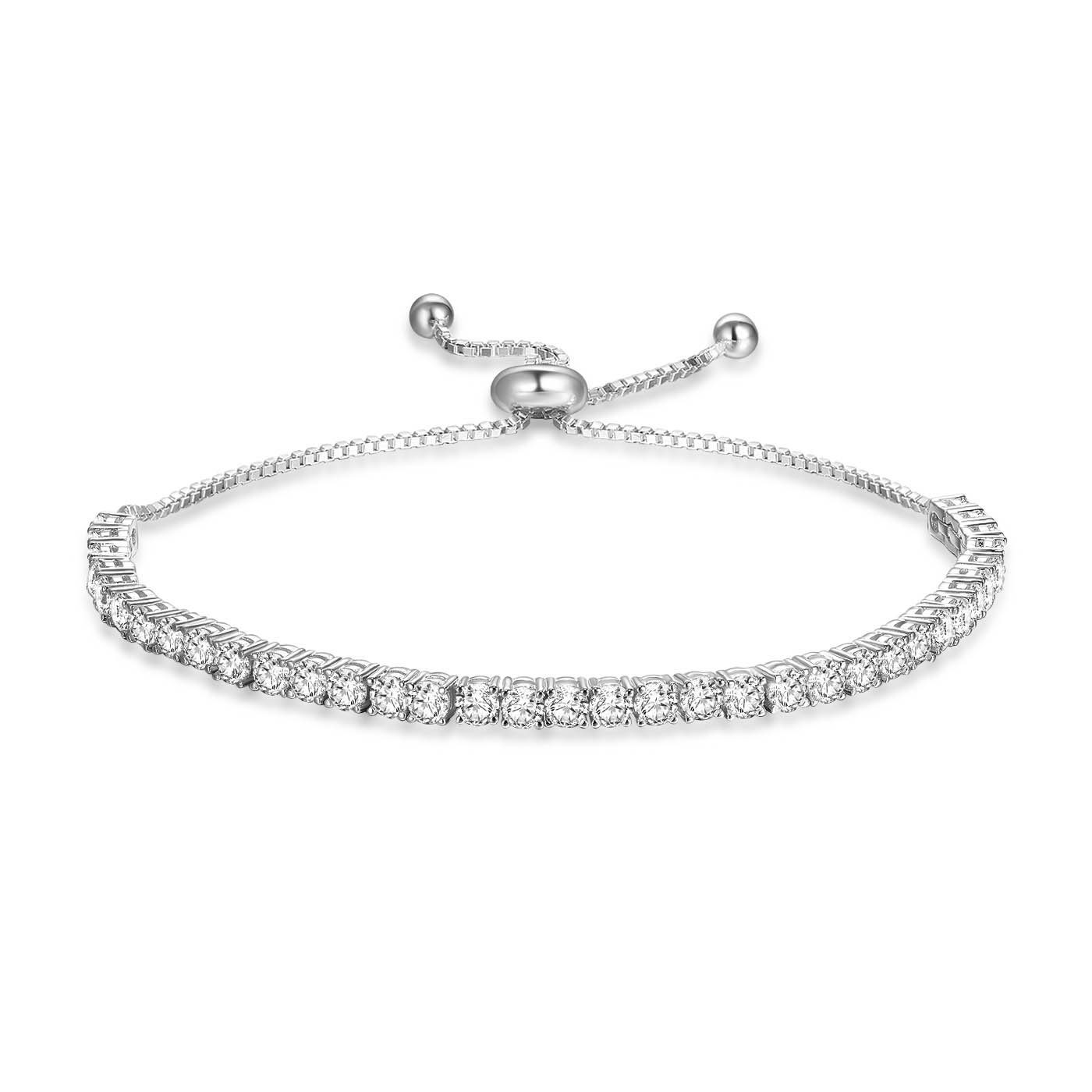 Brandlinger Tennisarmband Armband Korfu, Silber 925 vergoldet, Weiße Zirkoniasteine