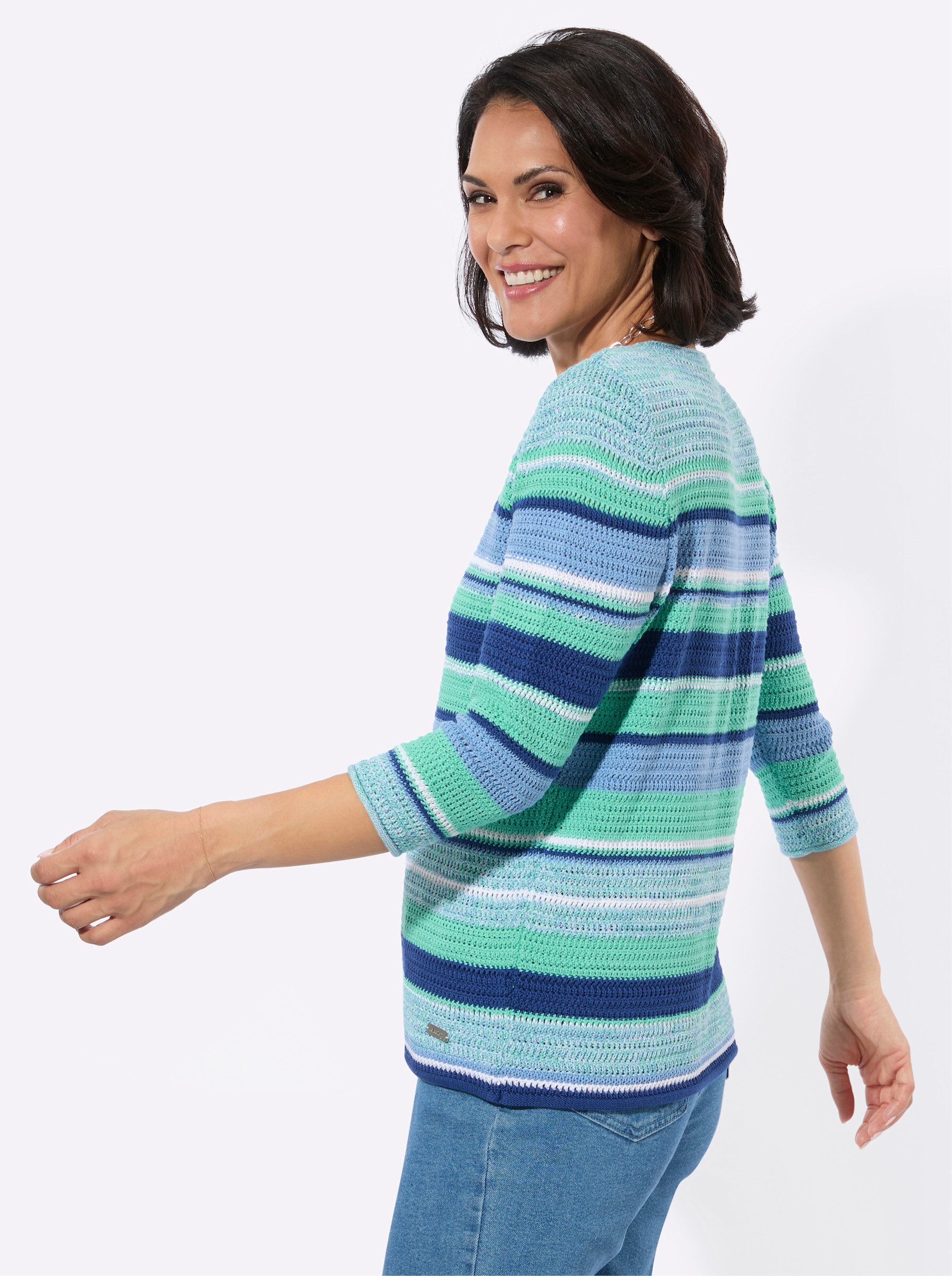 Witt Strickpullover Rundhals-Pullover 3/4-Arm Jersey