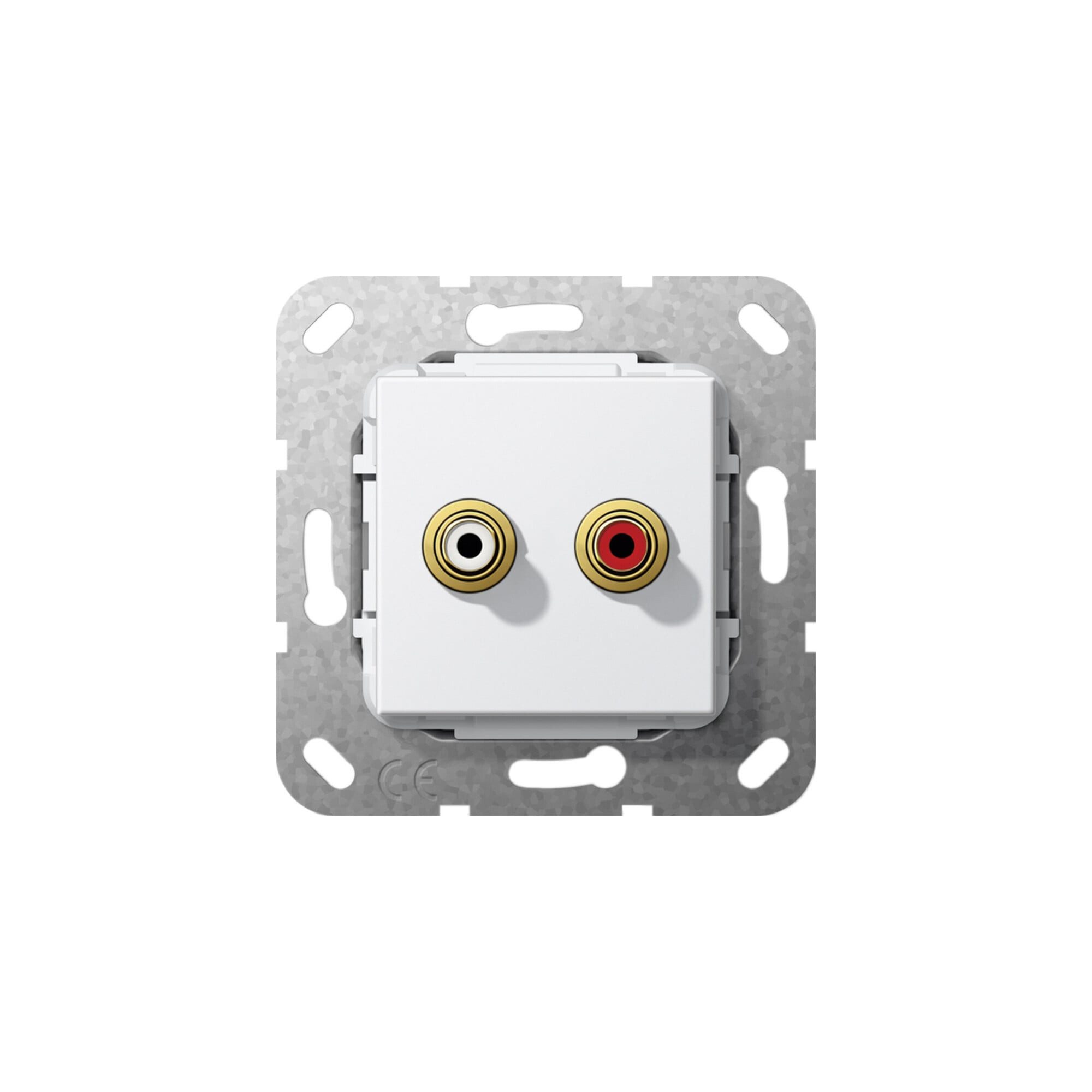 GIRA Koax-Kabelverbinder Gira Cinch Audio Lötanschluss UP Tragring rws 563203