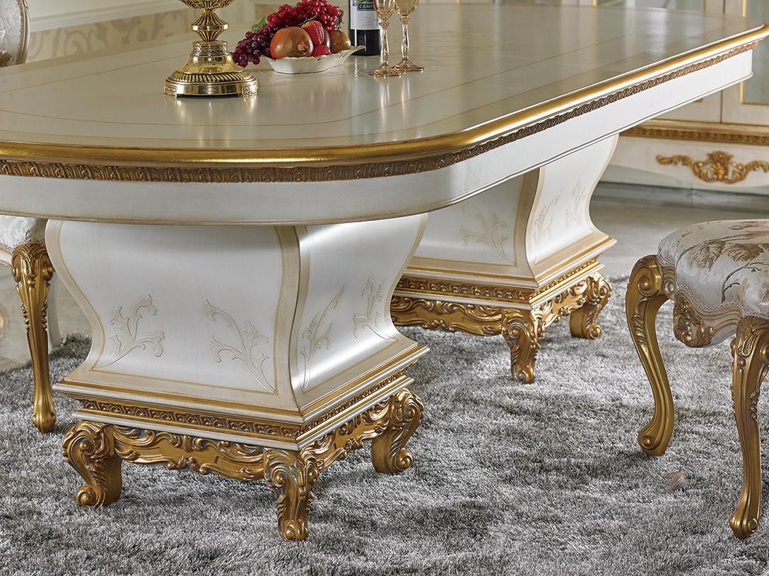 Xlmoebel Esstisch Designer Barock-Esszimmergarnitur mit edlen Stühlen und Tisch (Esszimmergarnitur, YB E67 SERIE Esstisch 6 Stuehle), Hergestellt in Europa