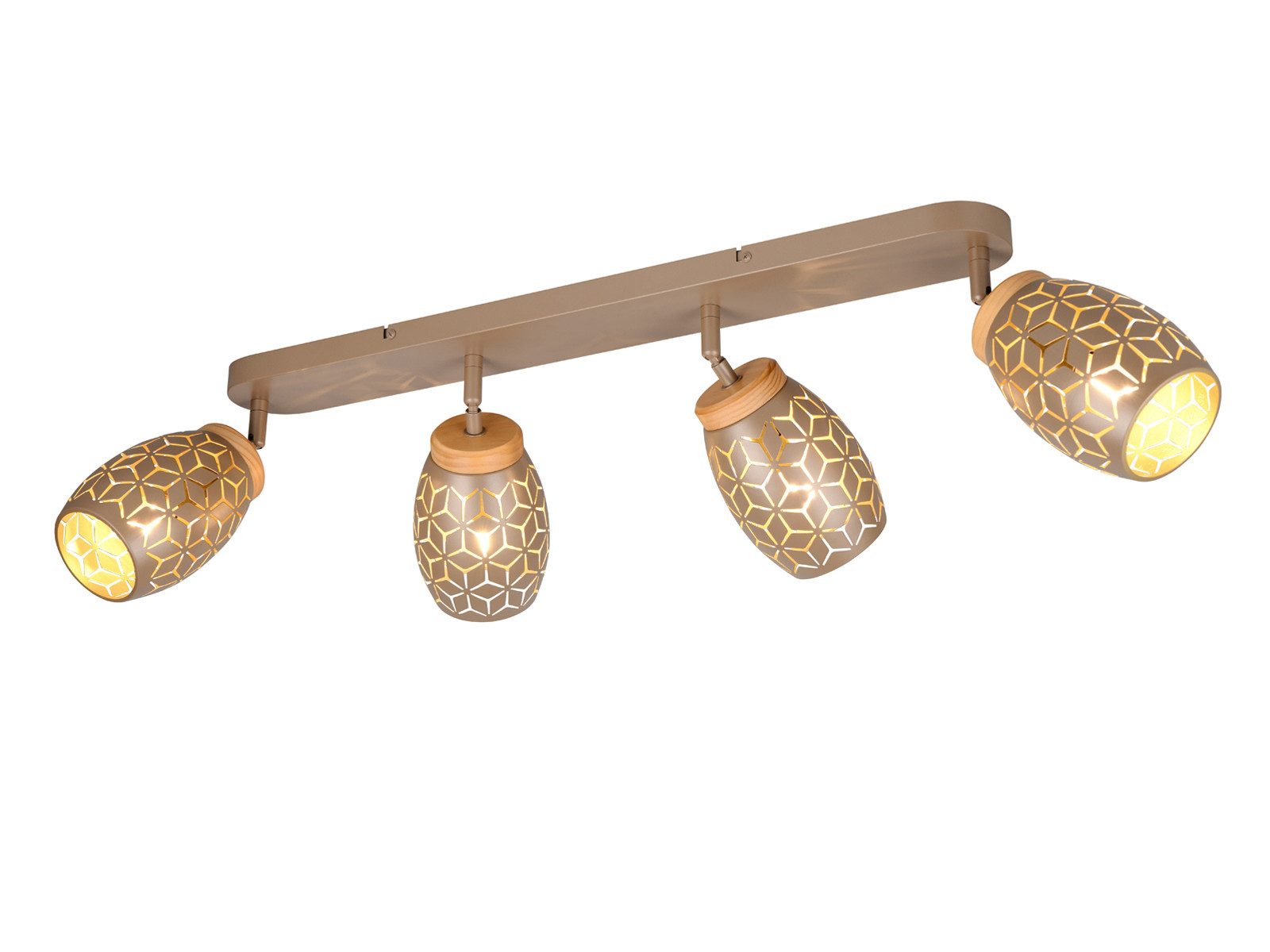 Reality Leuchten LED Deckenstrahler, Dimmfunktion, LED wechselbar, über Lichtschalter in 3 Stufen dimmbar, warmweiß, Licht-strahler innen orientalische Spot-s Treppenhaus Decke, B: 74cm